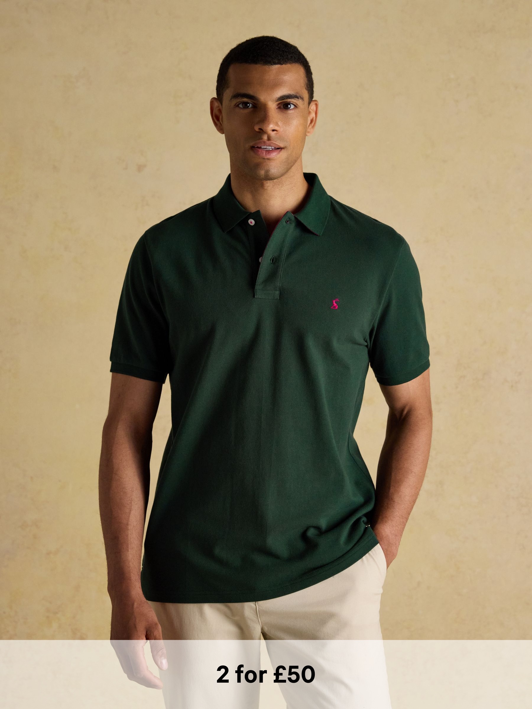 Woody Dark Green Cotton Pique Polo Shirt (AW4456) | £30