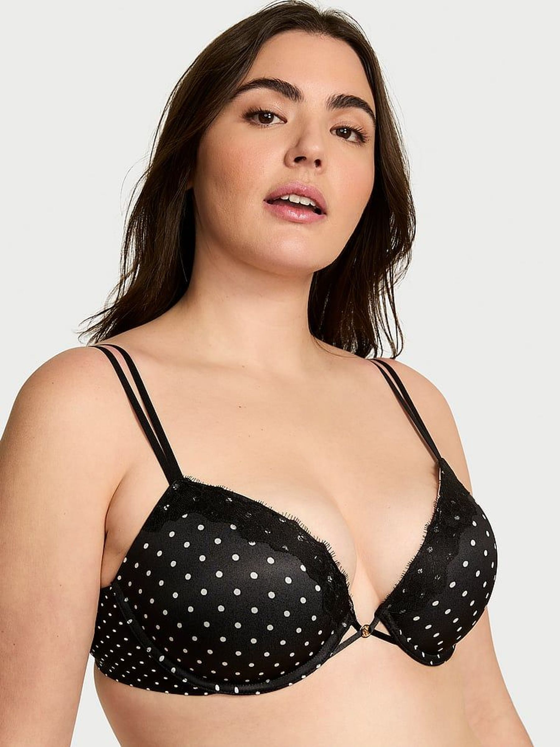 Black Dot Push Up Lace Trim Bra (AW5500) | £45