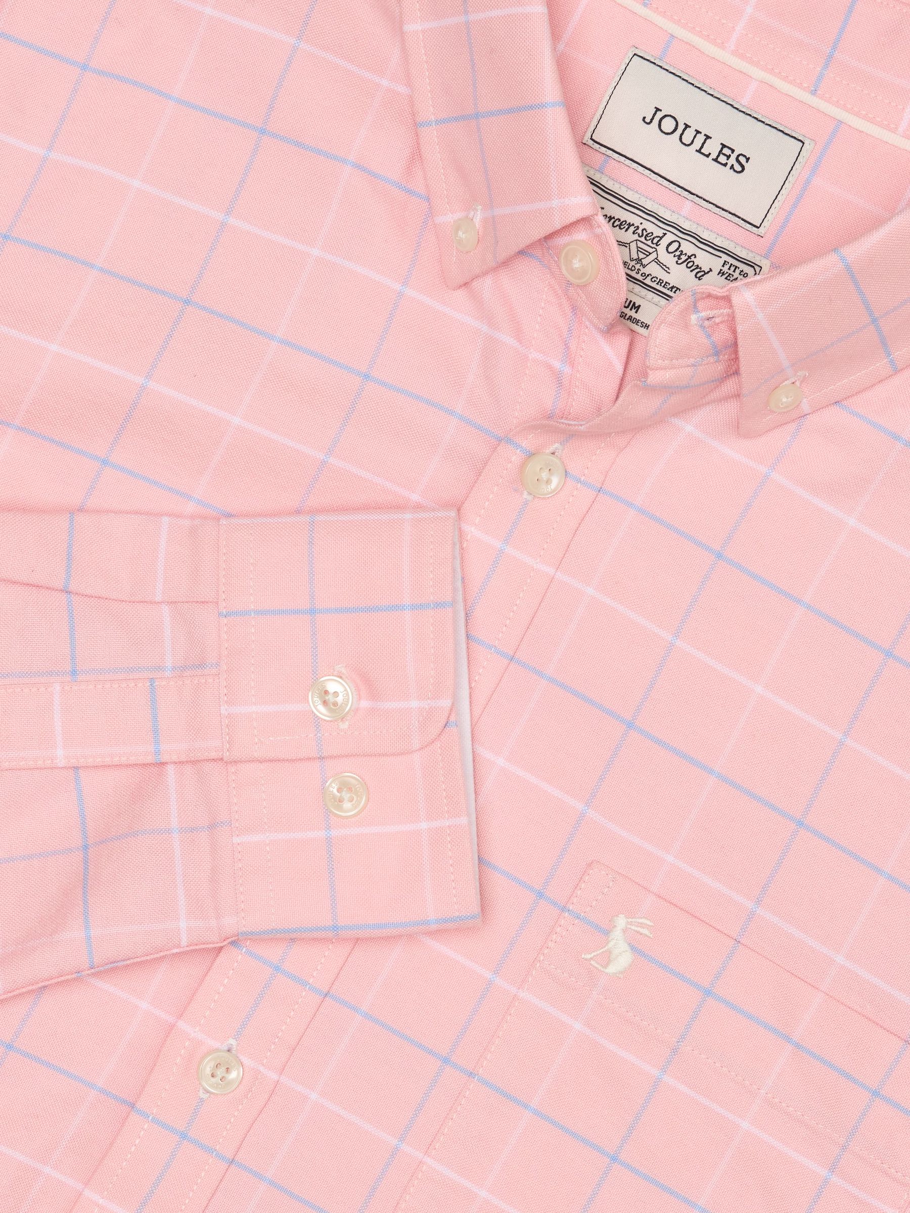 Classic Fit Pink Check Long Sleeve Cotton Oxford Shirt (AW5526) | £39.50