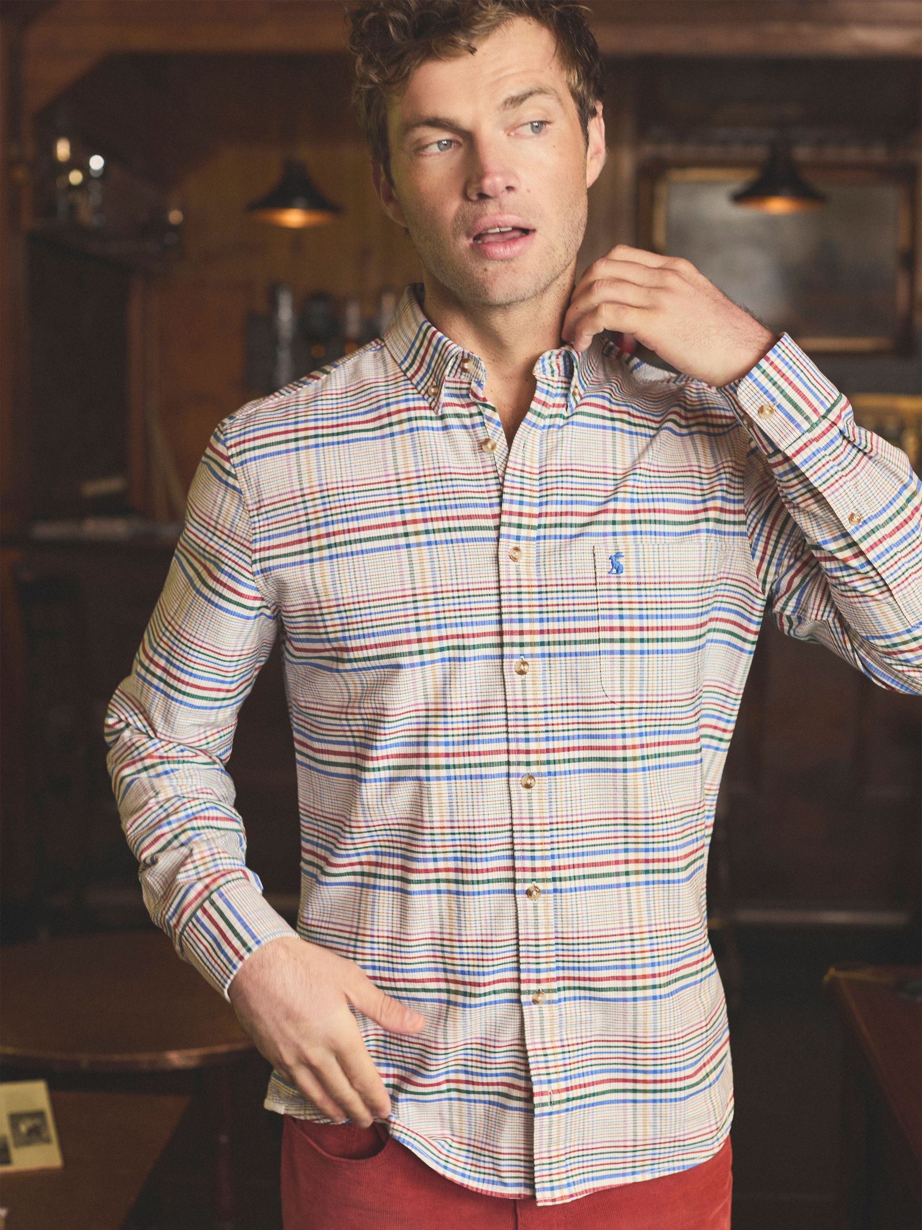 Oxford Classic Fit Multi Check Long Sleeve Cotton Shirt (AW5527) | £23