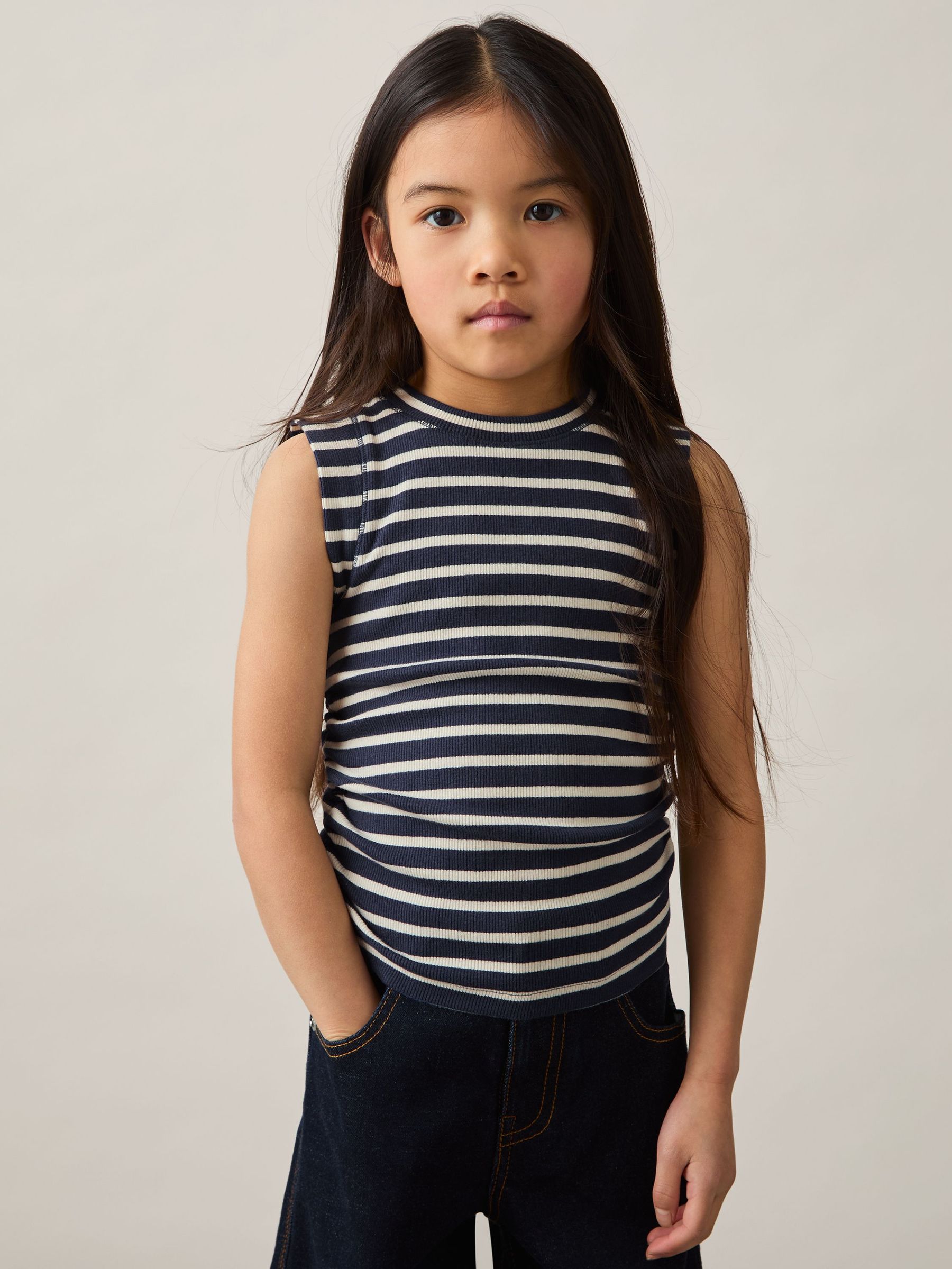 4-9 yrs Ruched Vest Top in Blue (AW5778) | £12