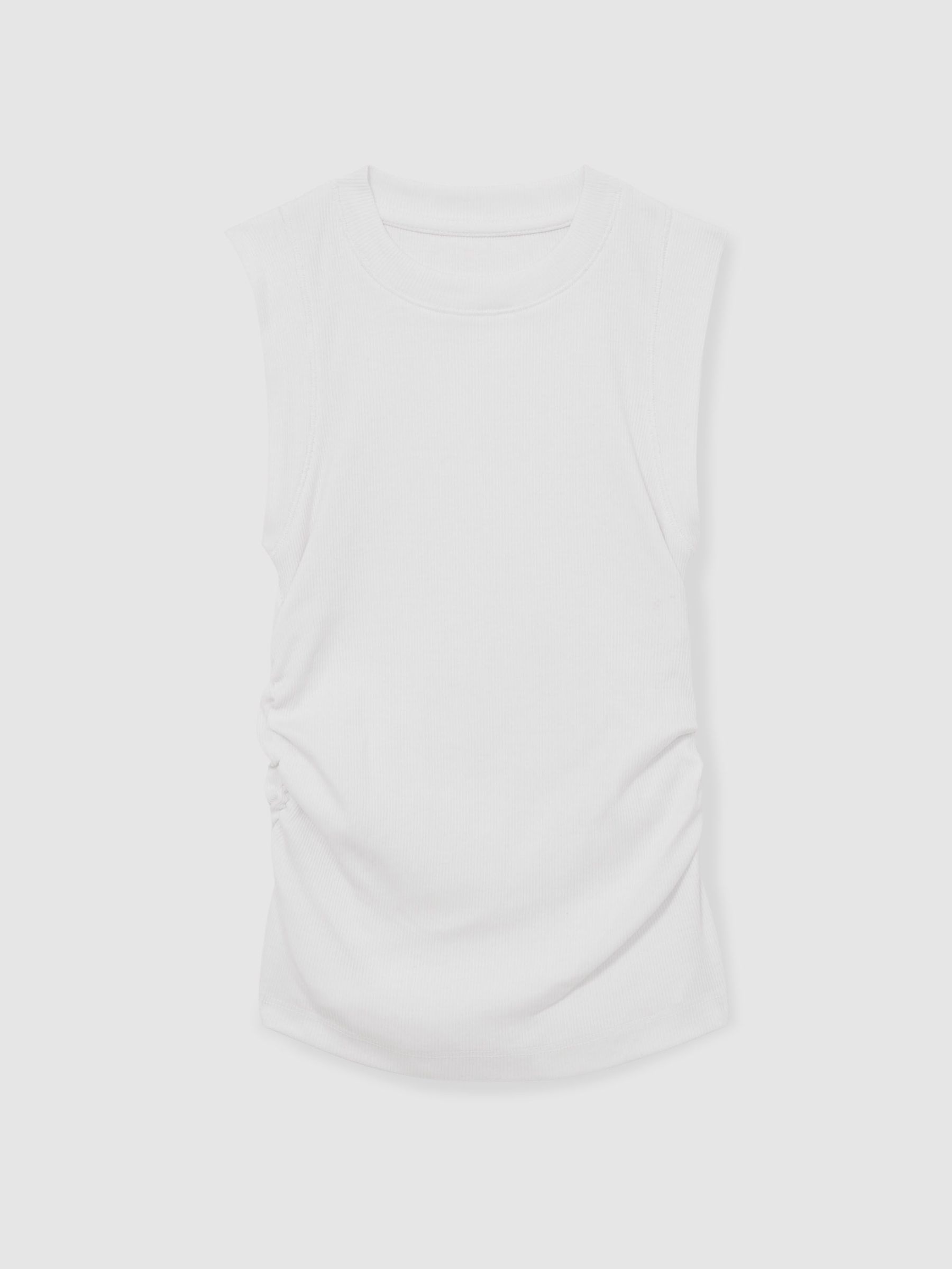 Ruched Vest Top in White (AW5783) | £15