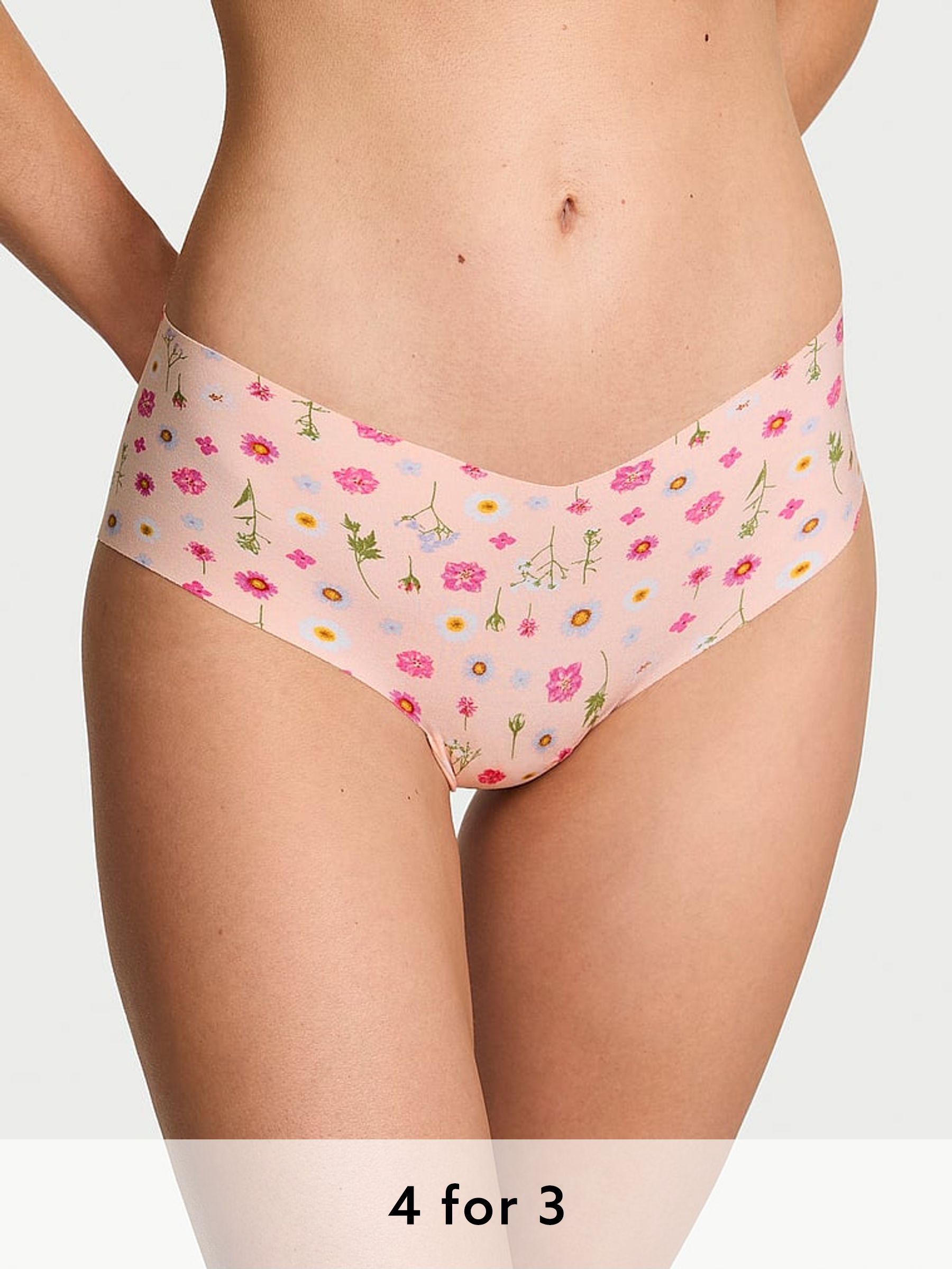 Purest Pink Floral Cheeky Knickers (AW6300) | £9