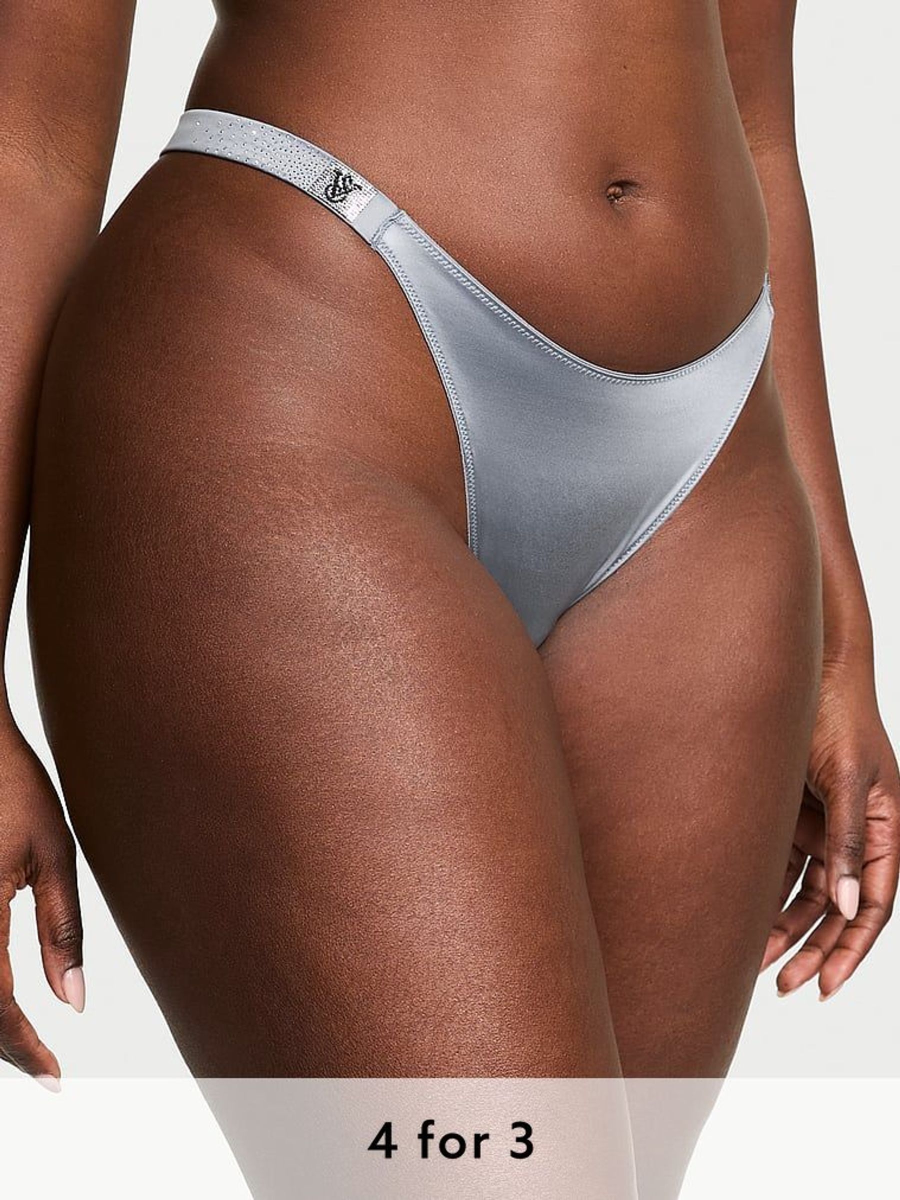 Asteroid Grey Brazilian Scattered Shine Strap Knickers (AW6330) | £20