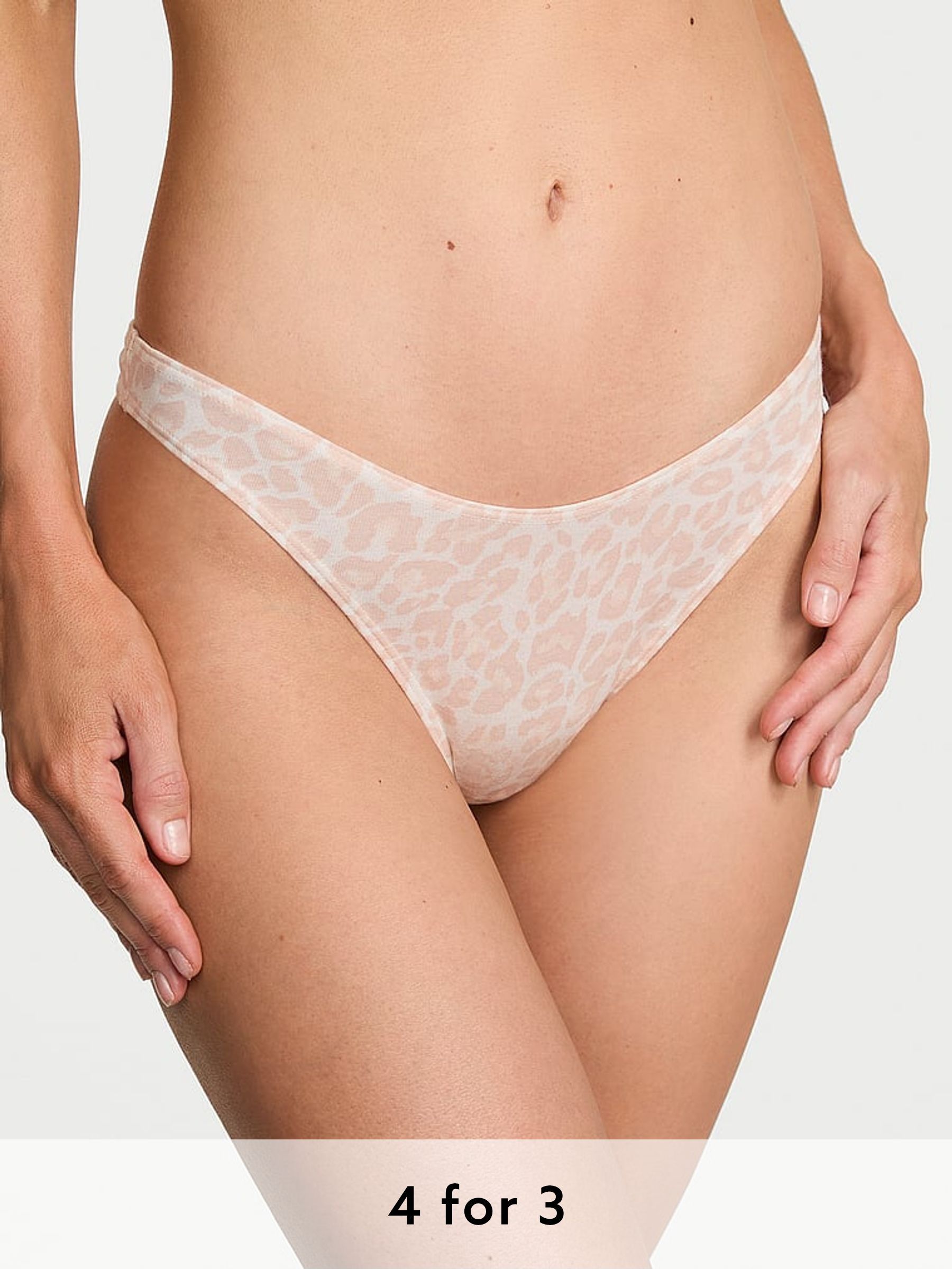 Coconut White Leopard Thong Knickers (AW6333) | £9