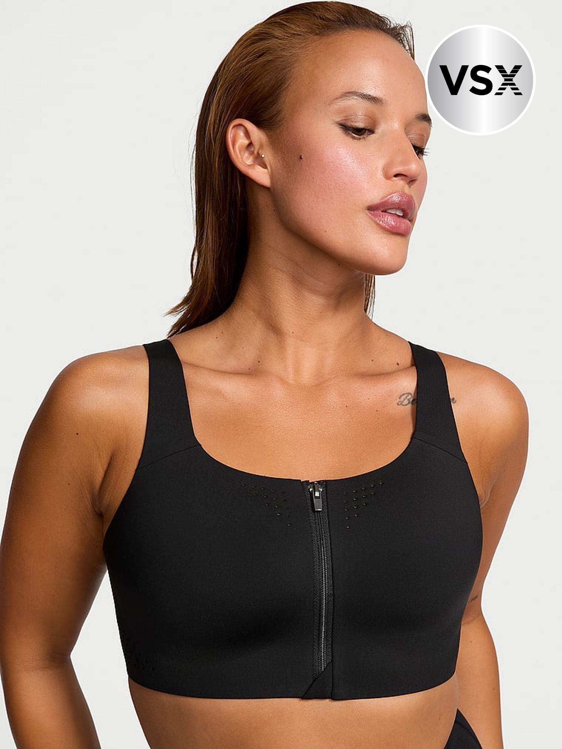 Black and White Front Close Featherweight Max High Support Sports Bra (AW6336) | £55