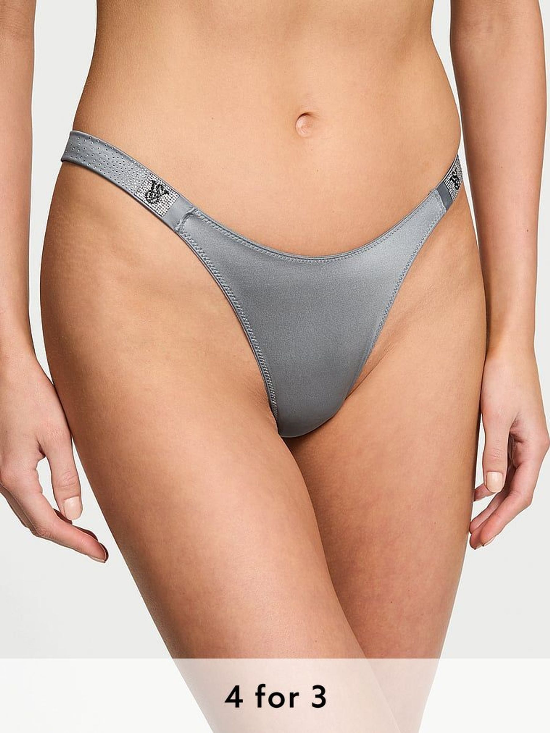 Asteroid Grey Thong Scattered Shine Strap Knickers (AW6351) | £20