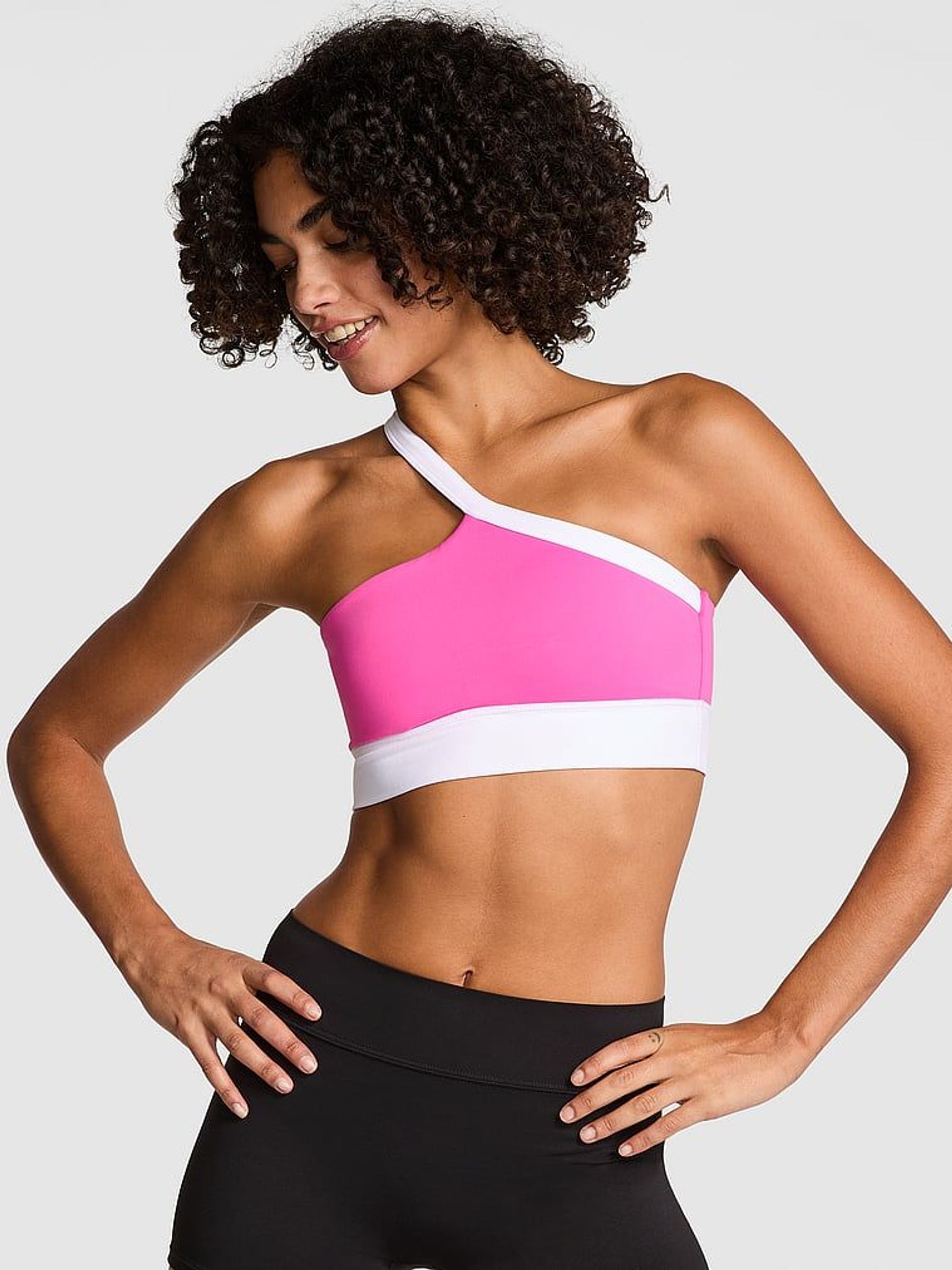 Pink Gossip Relay One Shoulder Sports Bra (AW6361) | £25