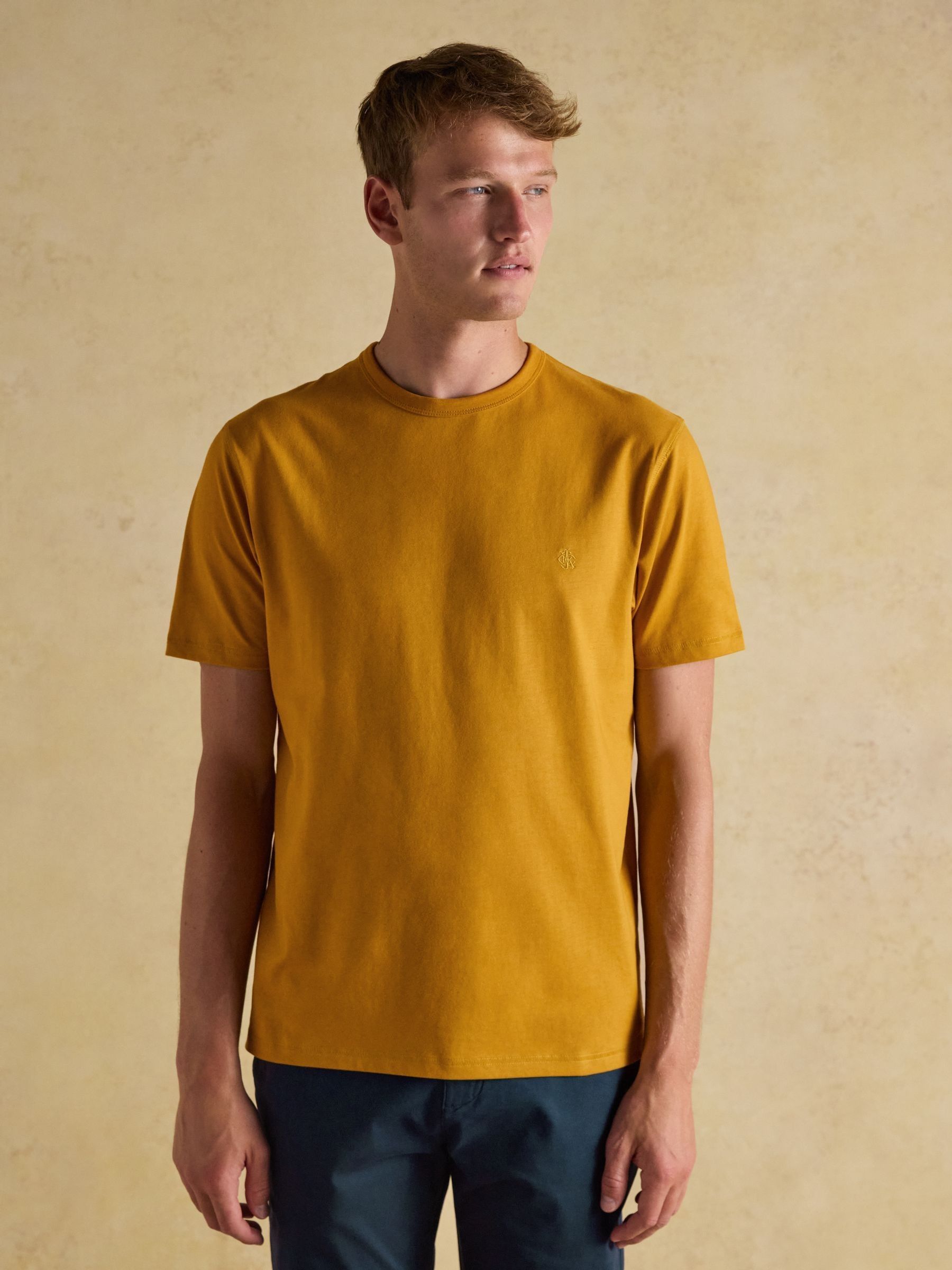 Rugby Club Yellow Crew Neck Cotton T-Shirt