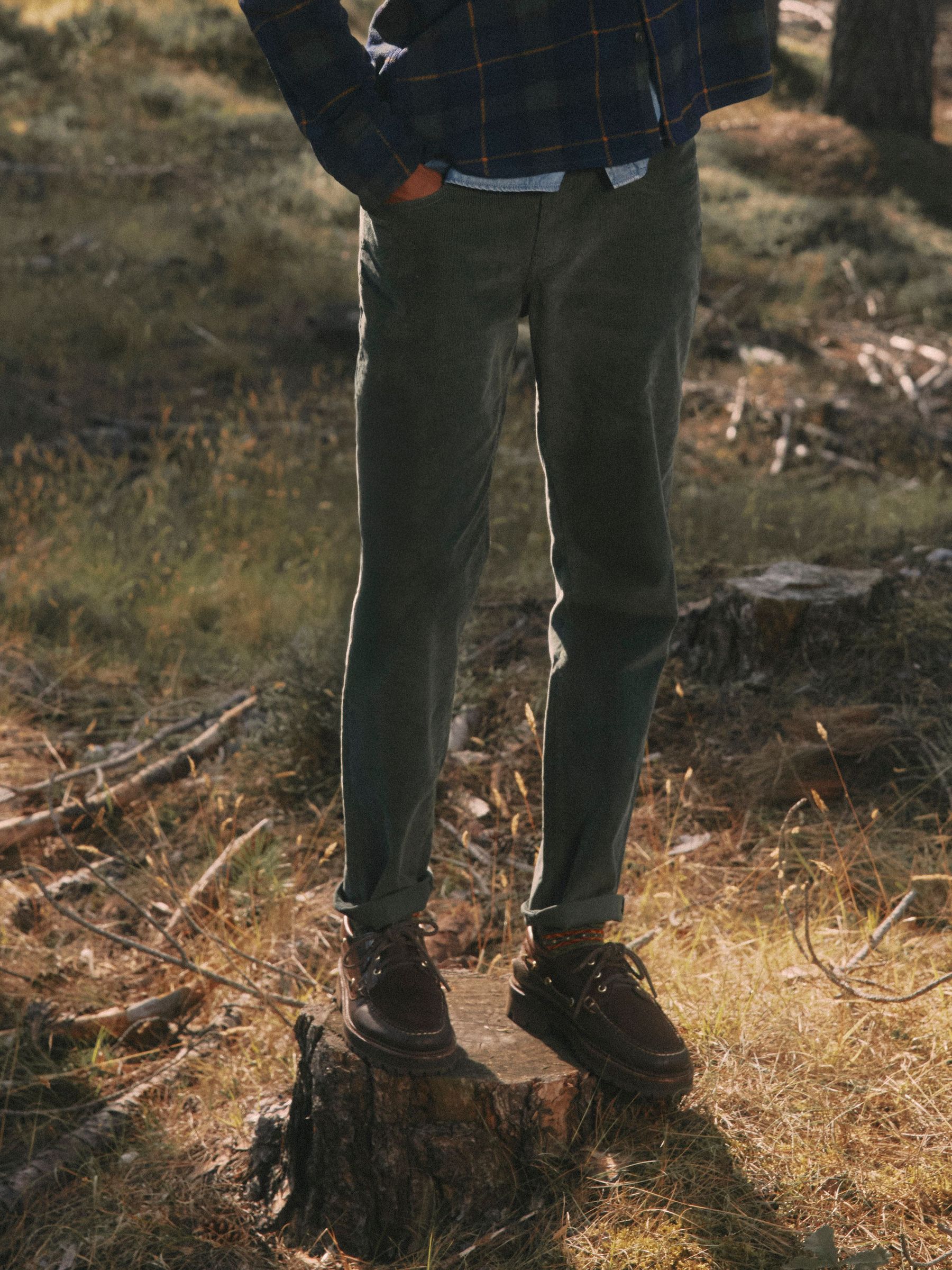 Classic Fit Cord Green Trousers (AW6505) | £60