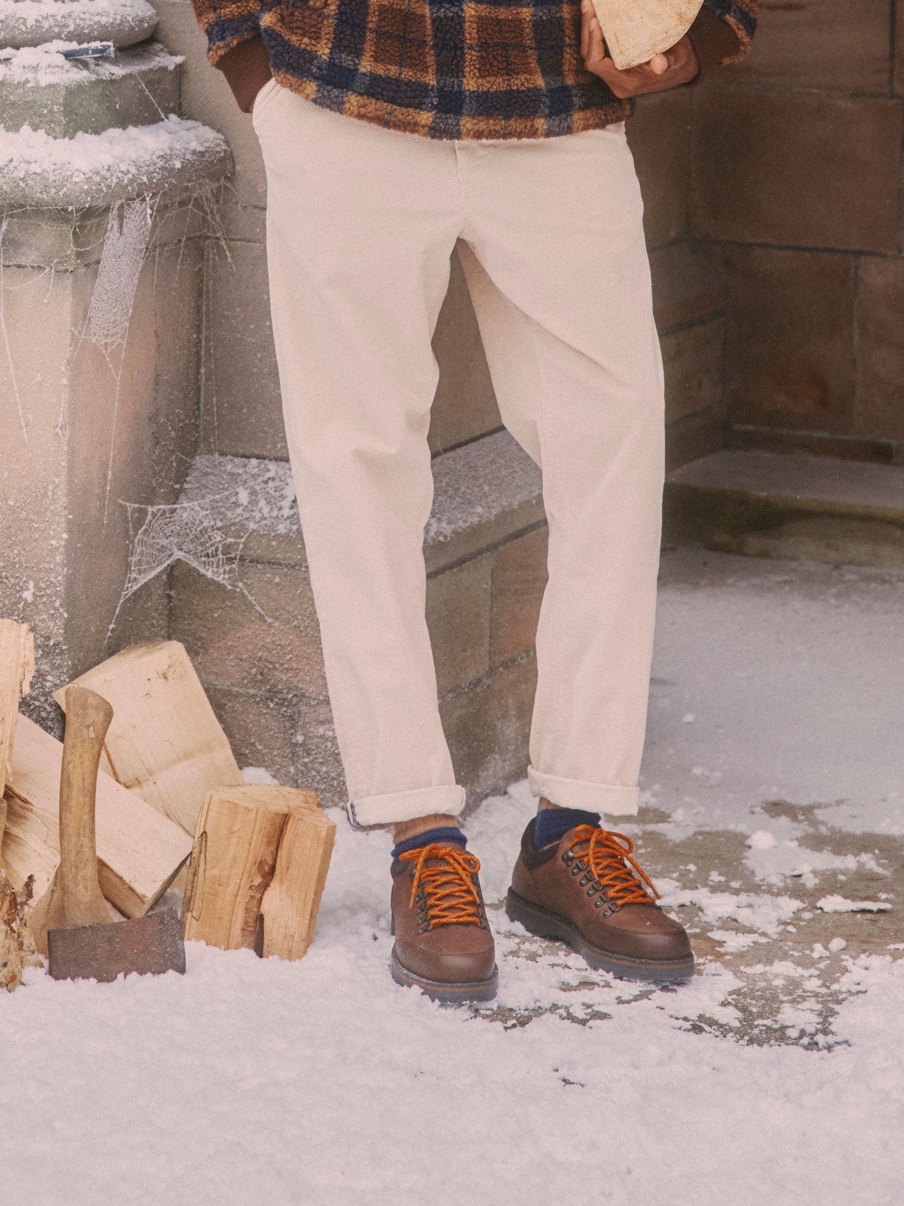 Relaxed Fit Cream Cotton-Rich Cord Trousers (AW6527) | £60