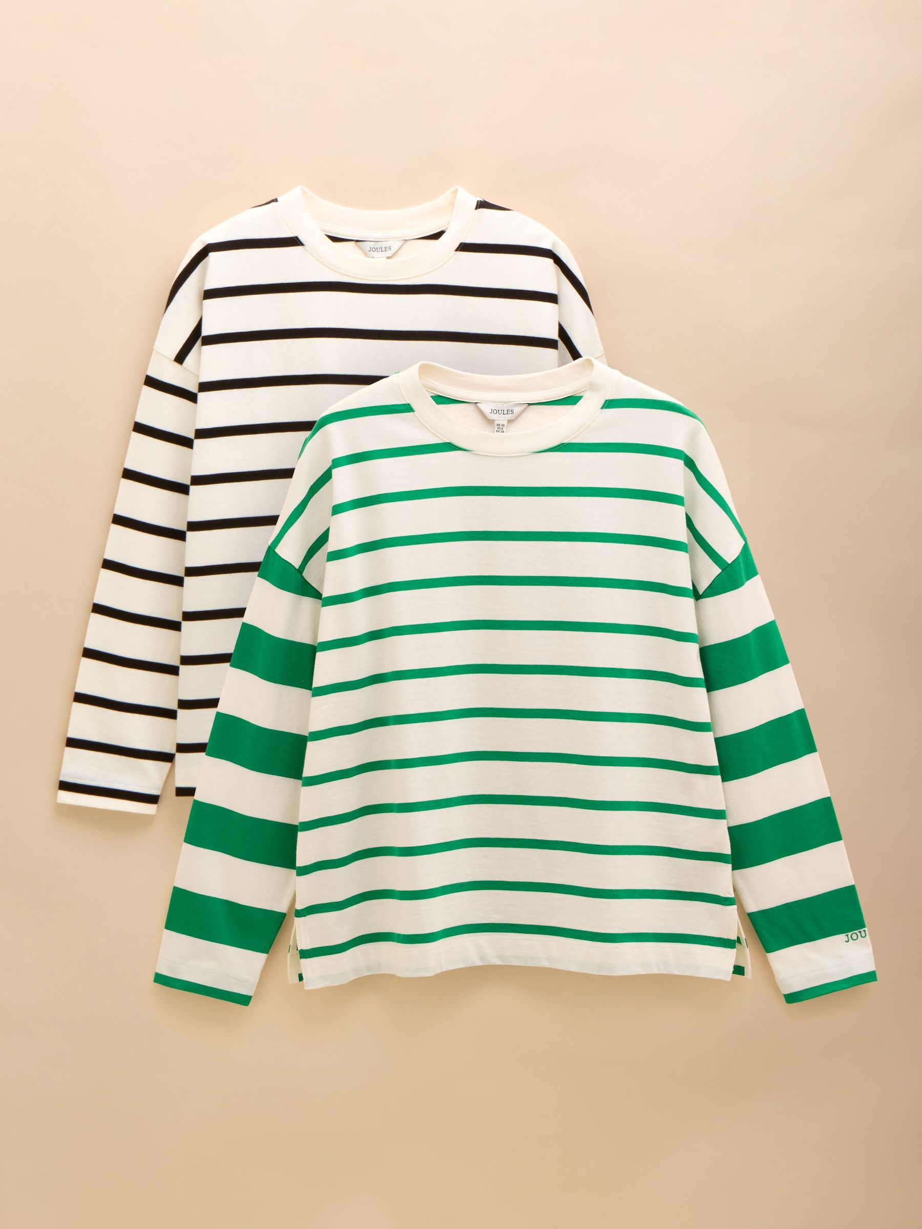 Ellie 2 Pack Black/Green Long Sleeve Jersey Tops (AW6816) | £46