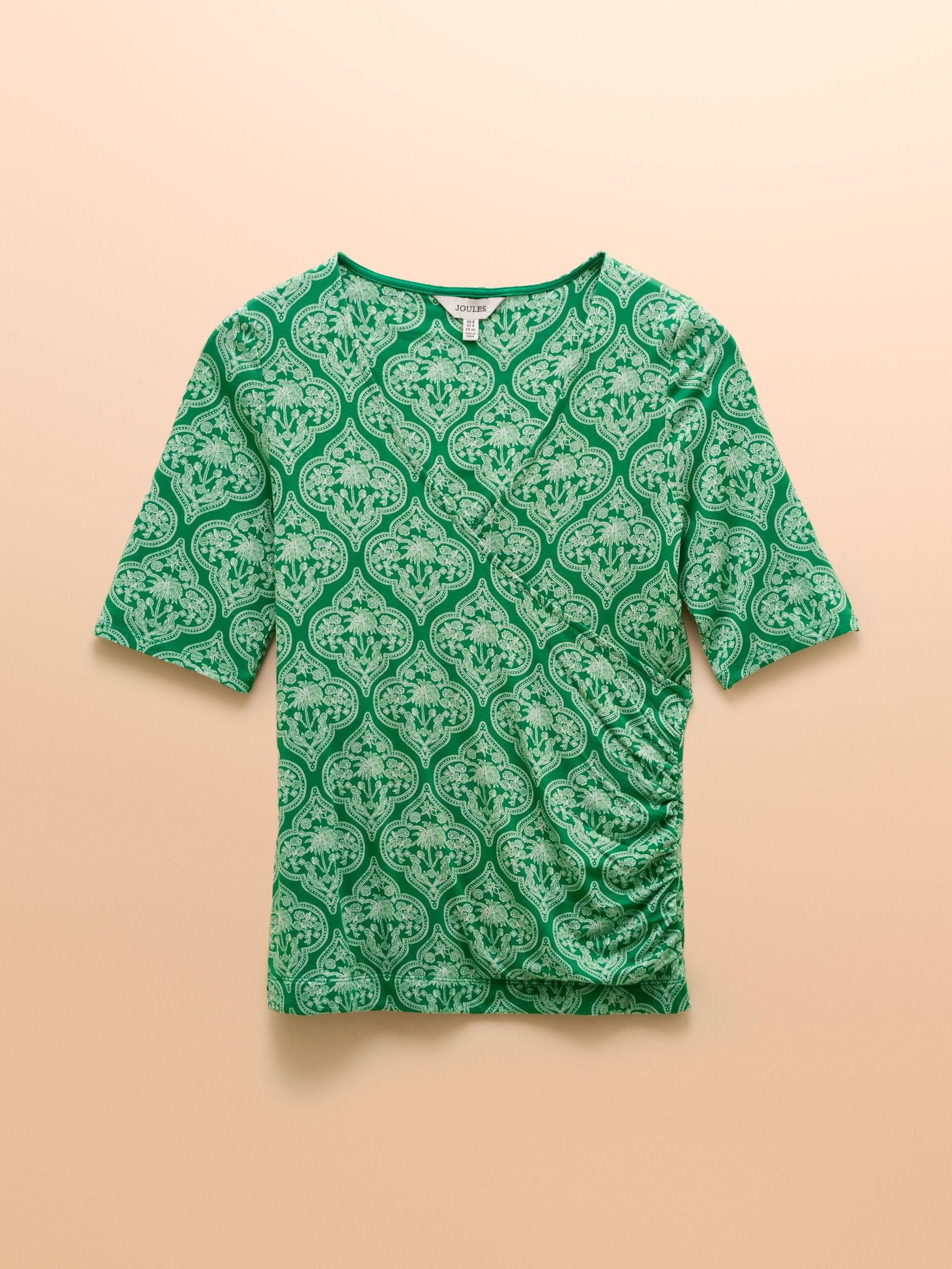 Nia Green Wrap Front Jersey Top