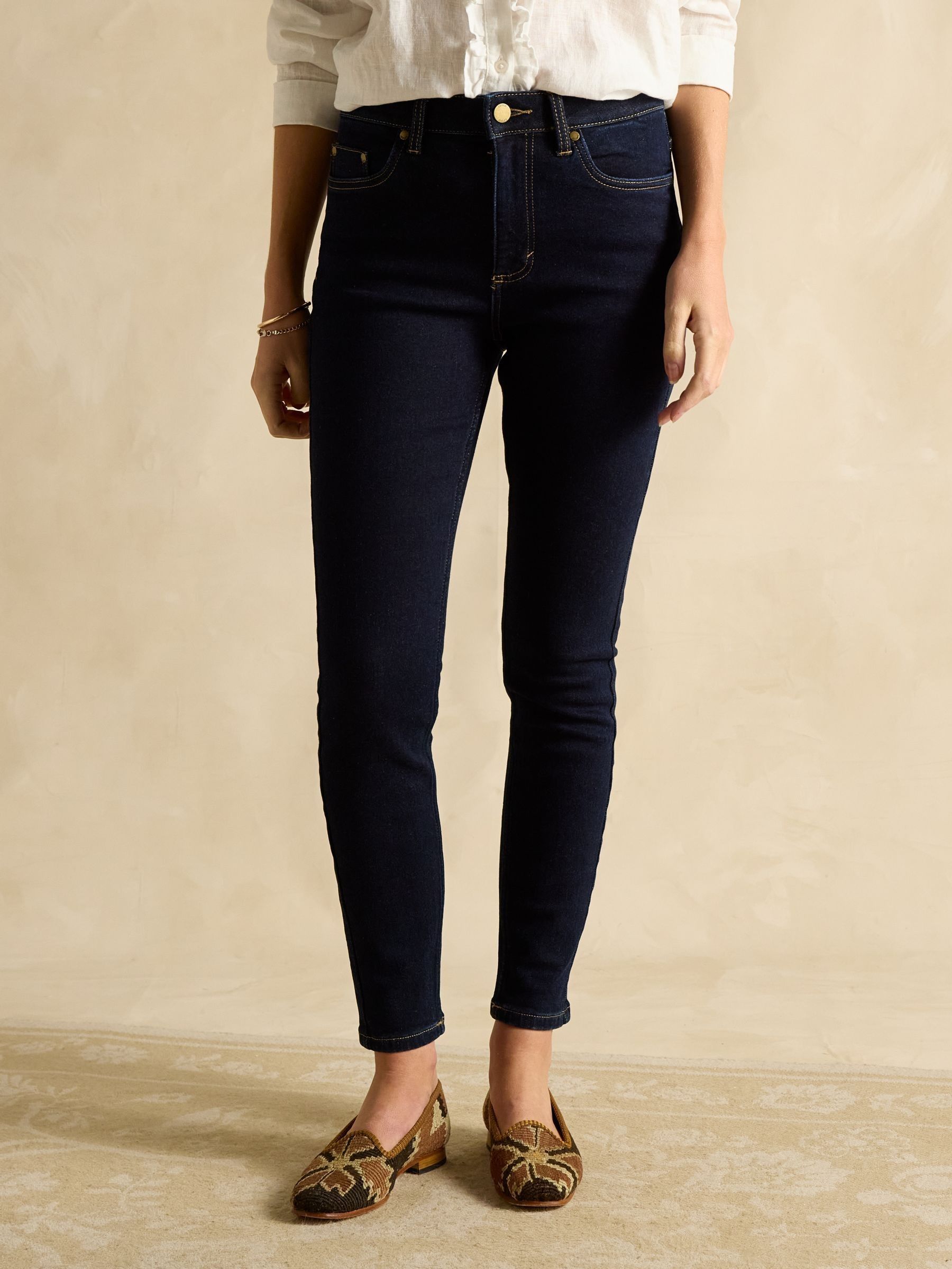 Denim Dark Wash Skinny Fit Mid Rise Jeans (AW7899) | £59