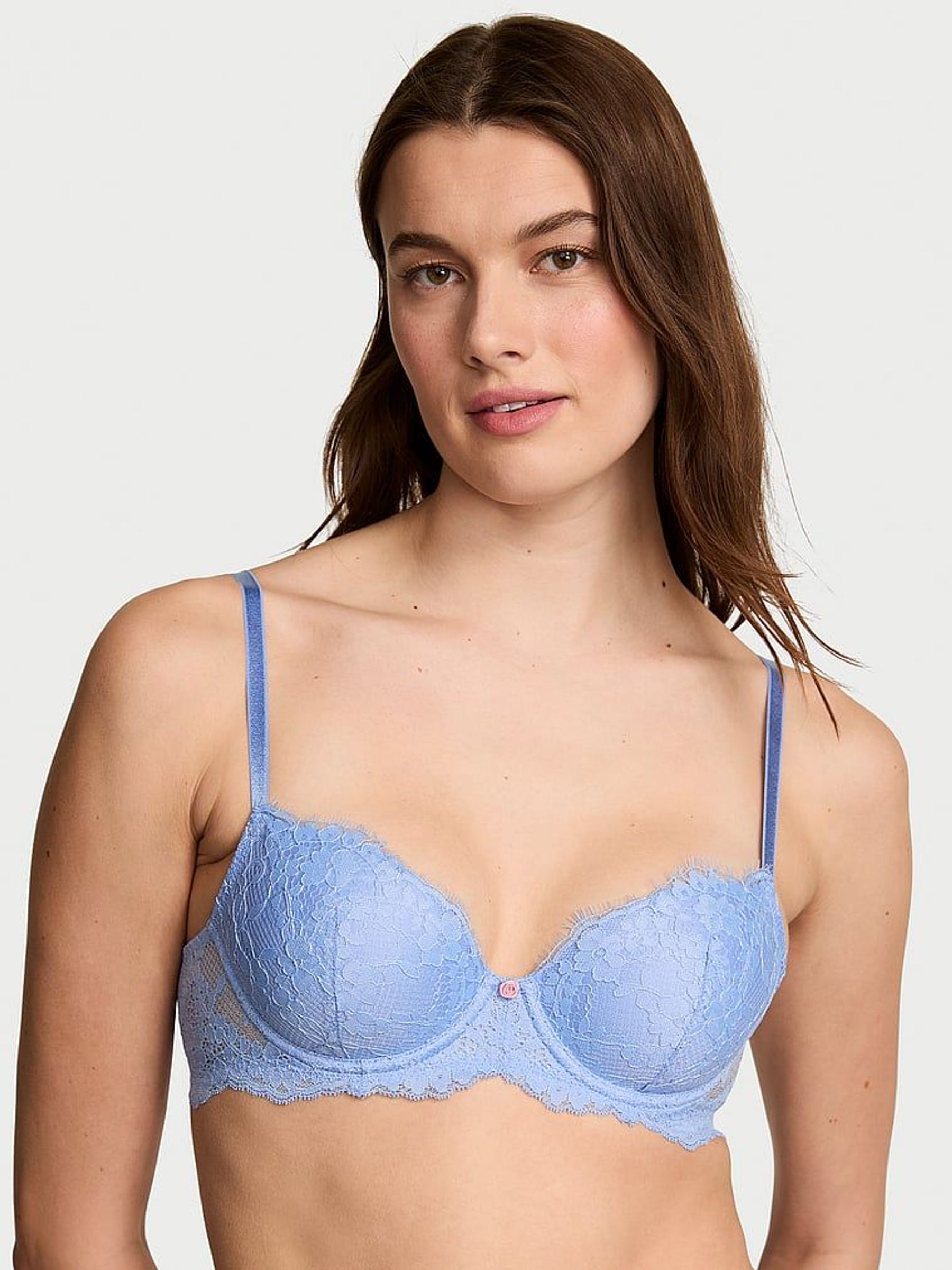 Blue Cameo Lightly Lined Demi Lace Bra (AW8805) | £49