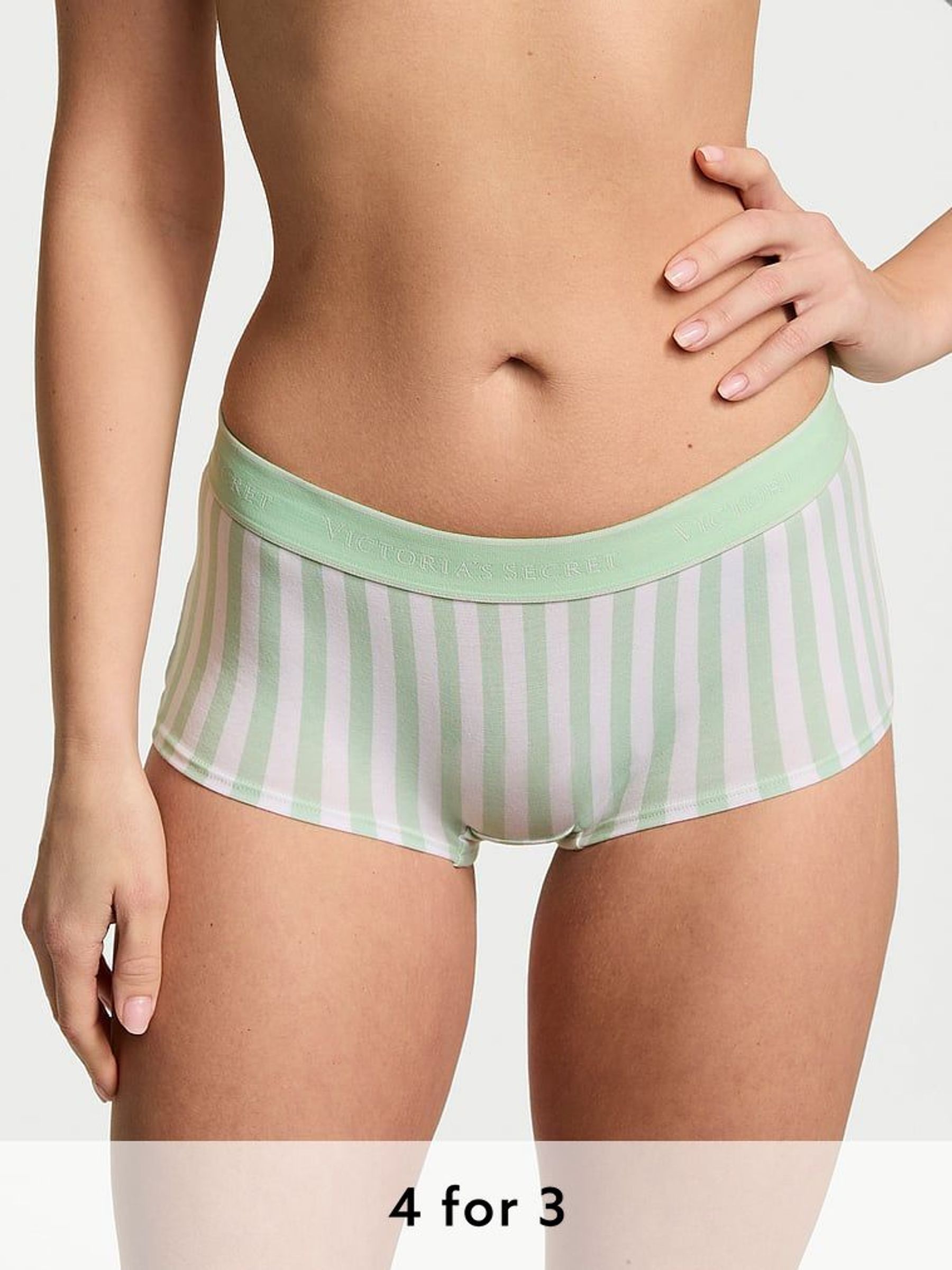 Mint Green Stripe Short Knickers (AY0109) | £9