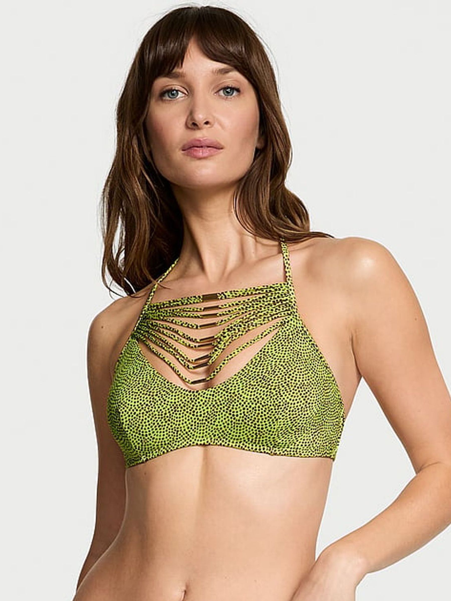 Limelight Green Dots Halter Archive Bikini Top (AY0144) | £58