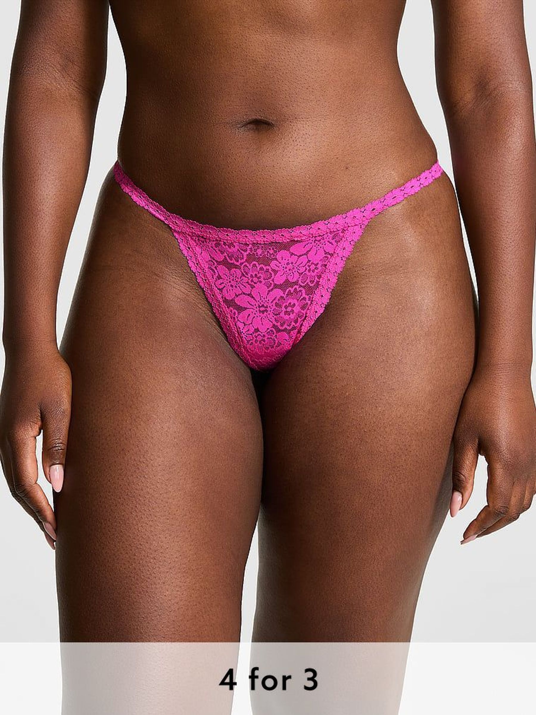 Pink Gossip G String Floral Lace Knickers (AY0150) | £9