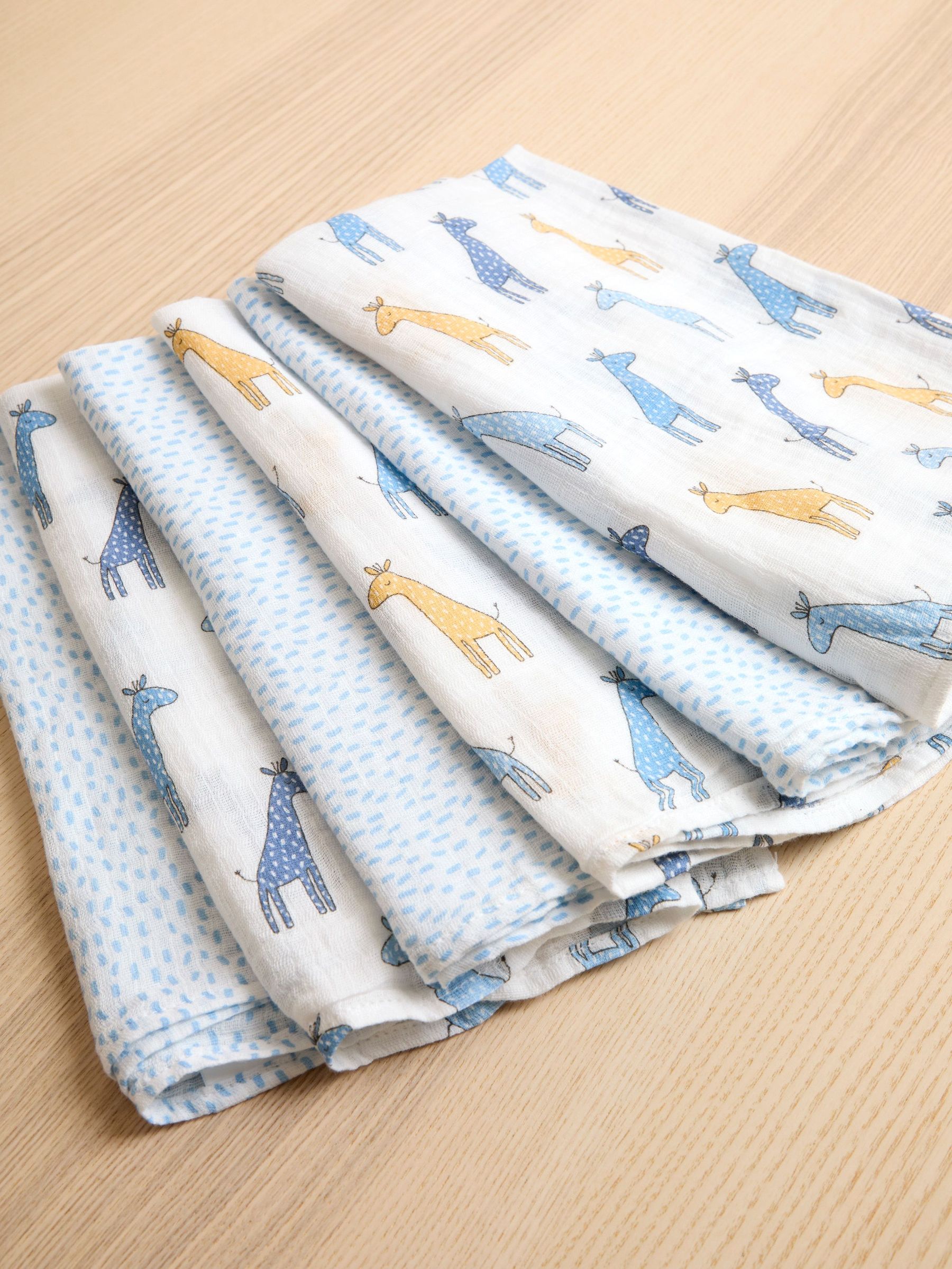 6-Pack Blue Giraffe Muslin (AY0157) | £16