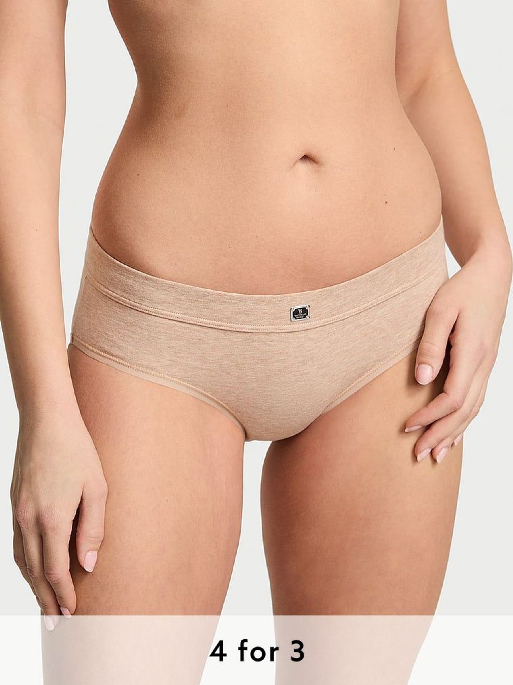 Blush Pink Heather Hipster Cotton Logo Knickers (AY0420) | £9