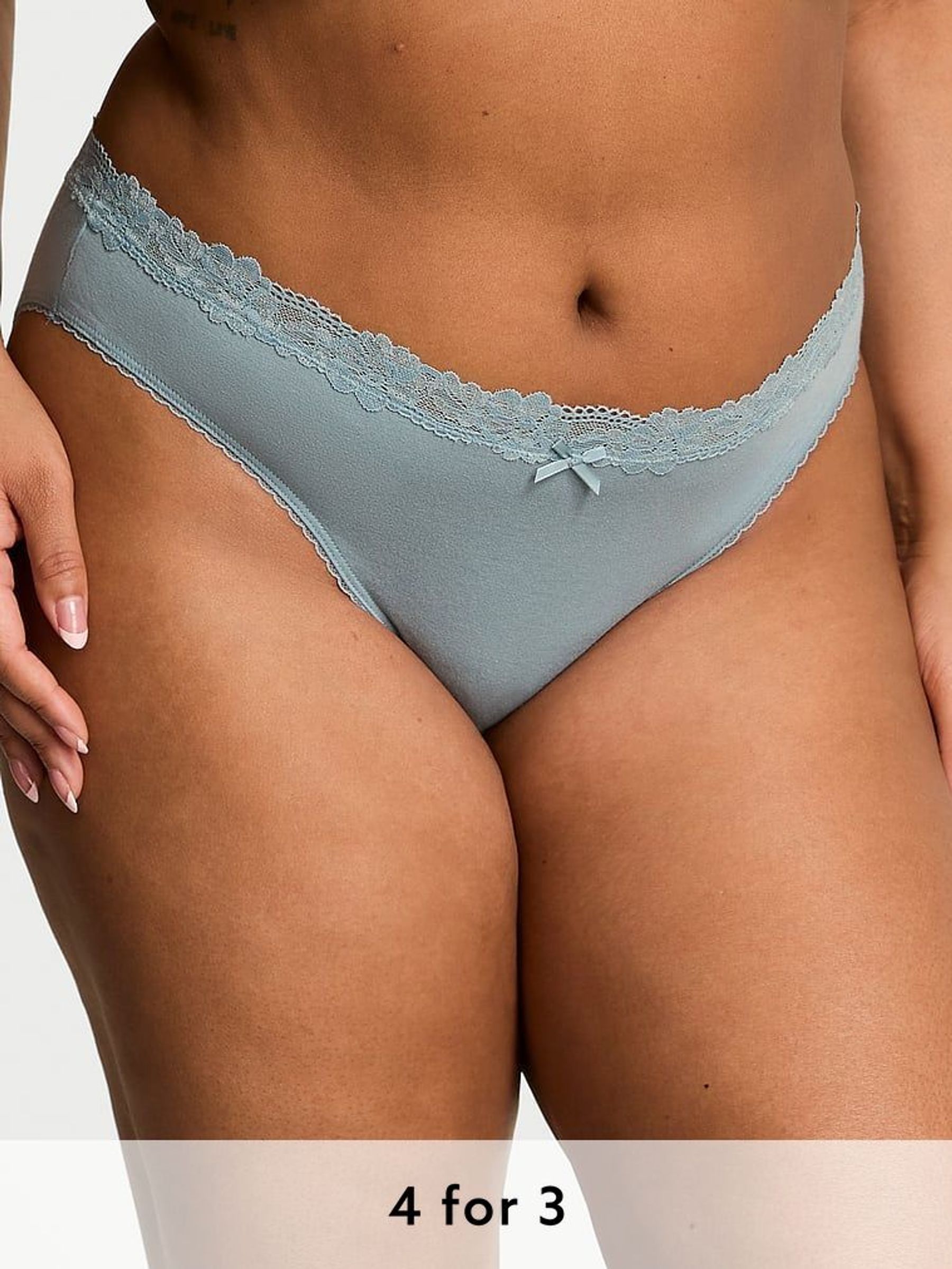 Jupiter Blue Bikini Lace Waist Knickers (AY0431) | £9