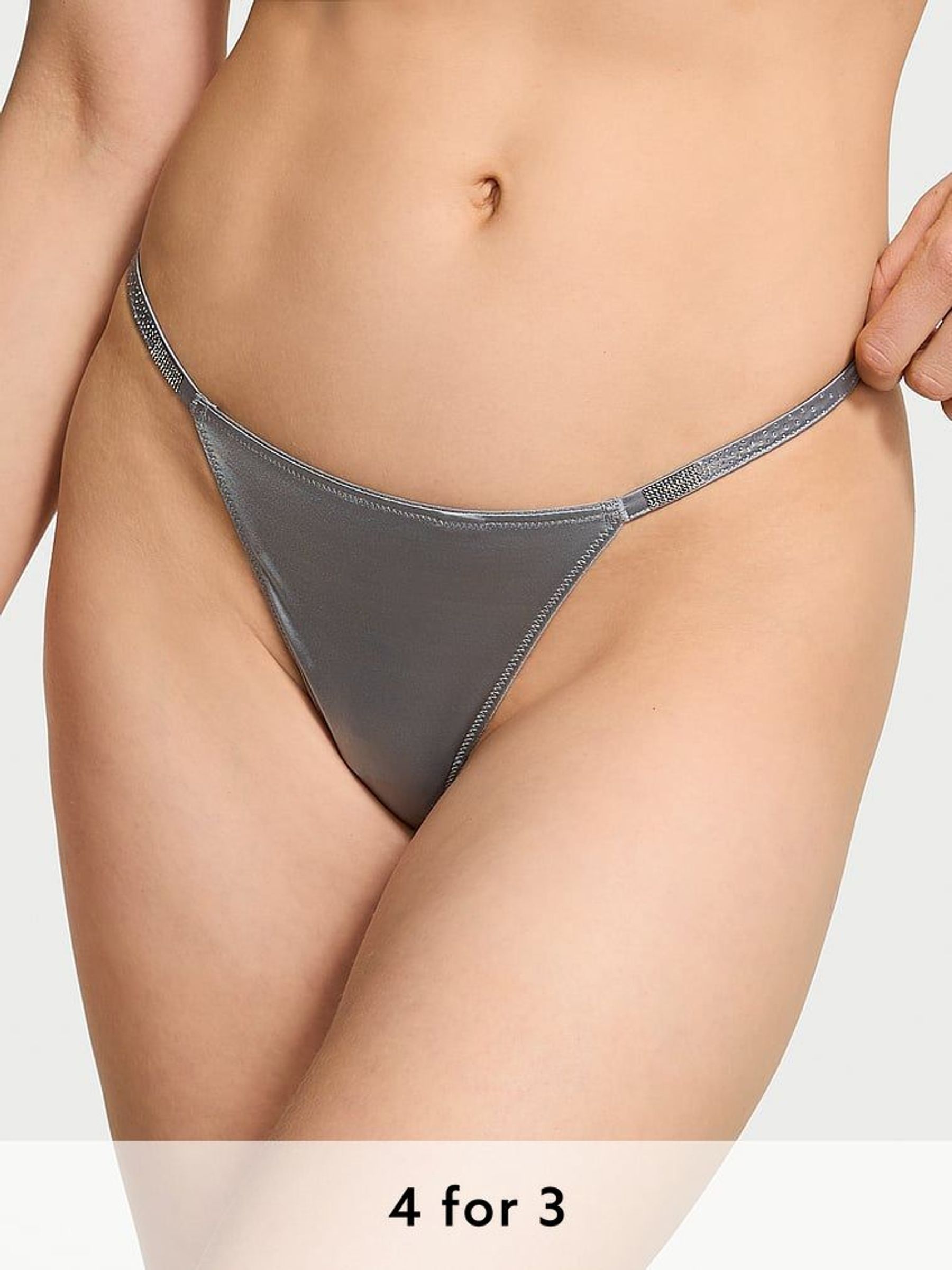 Asteroid Grey G String Scattered Shine Strap Knickers (AY0440) | £20
