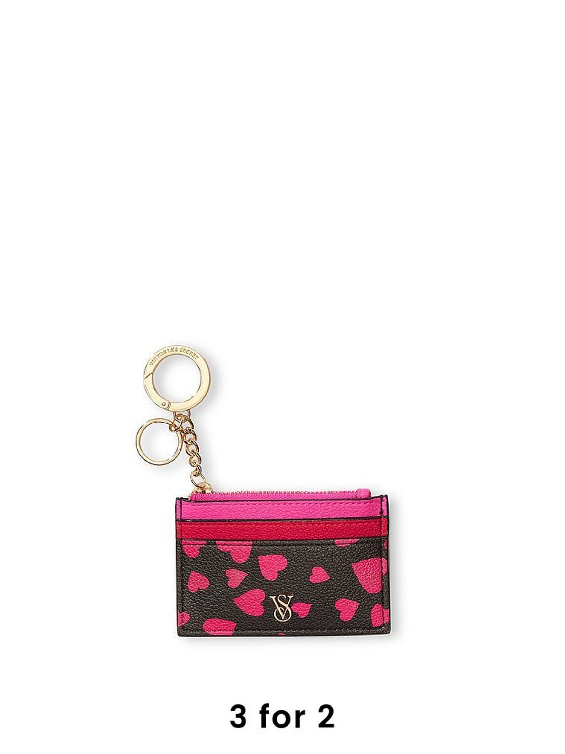 Pink Hearts Card Holder Keyring (AY0491) | £18