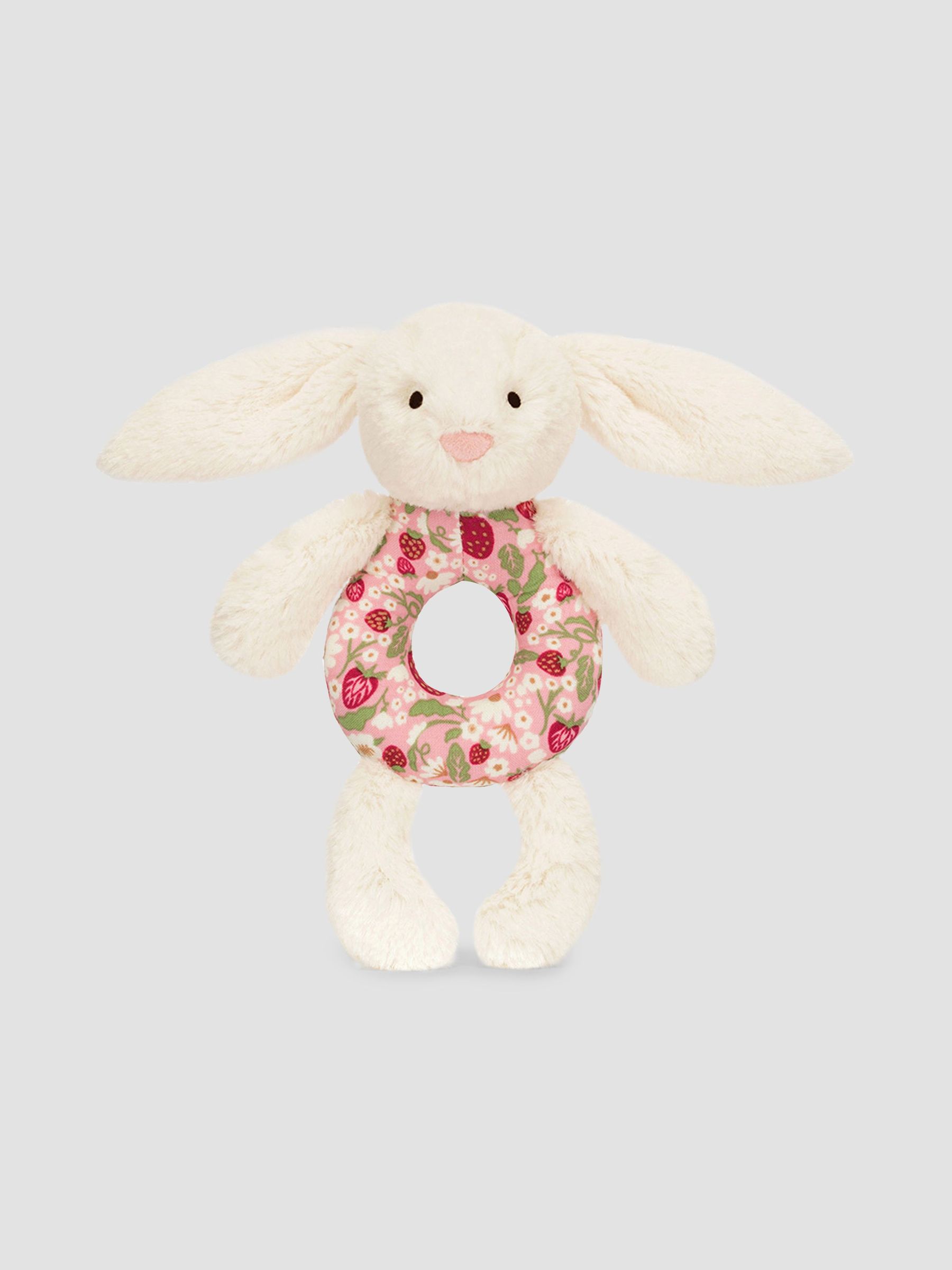 Jellycat Blossom Cream Bunny 'Berry' Ring Rattle (AY1362) | £18