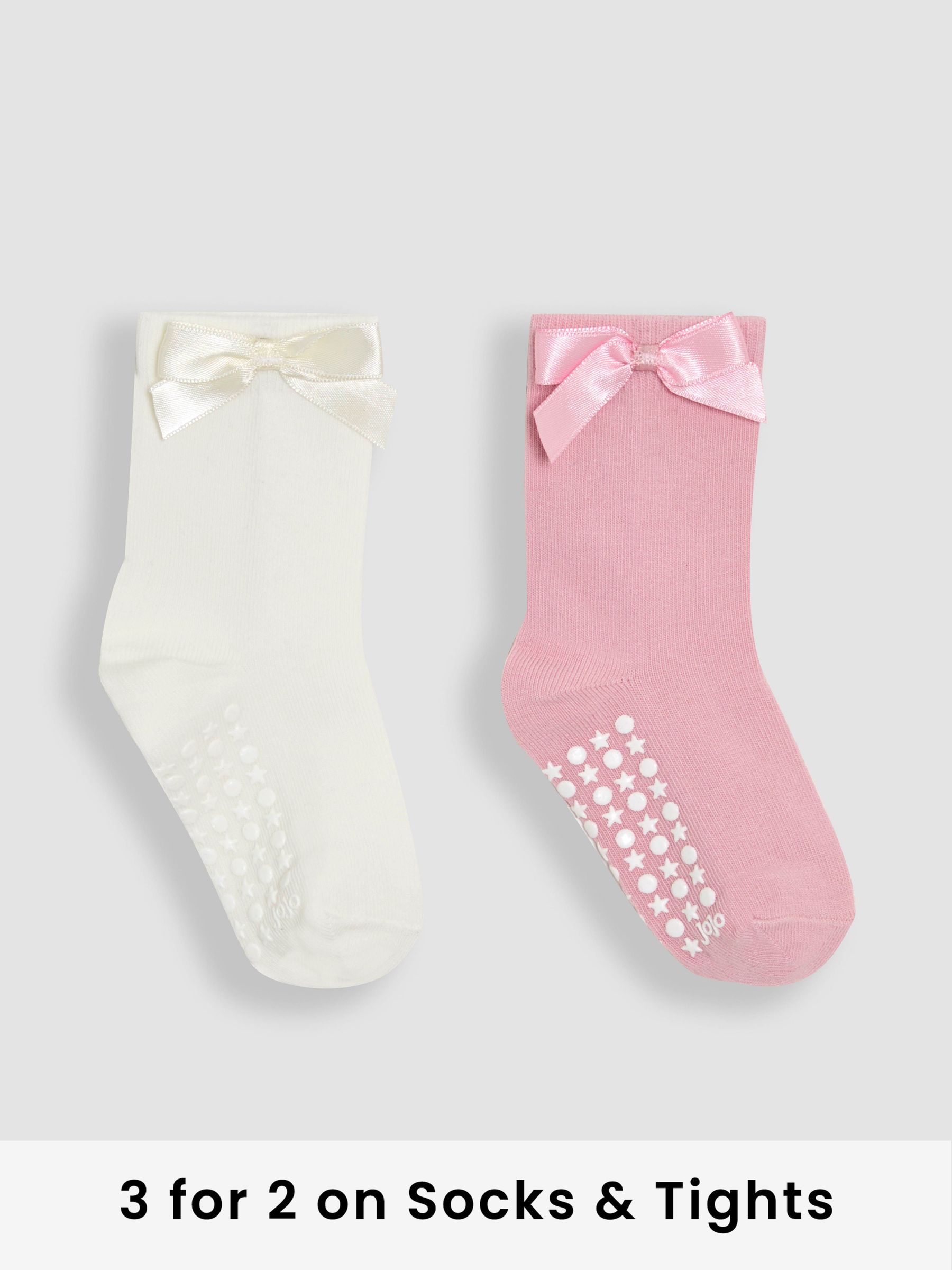 Pink Bow Socks 2 Pack (AY1365) | £9.50