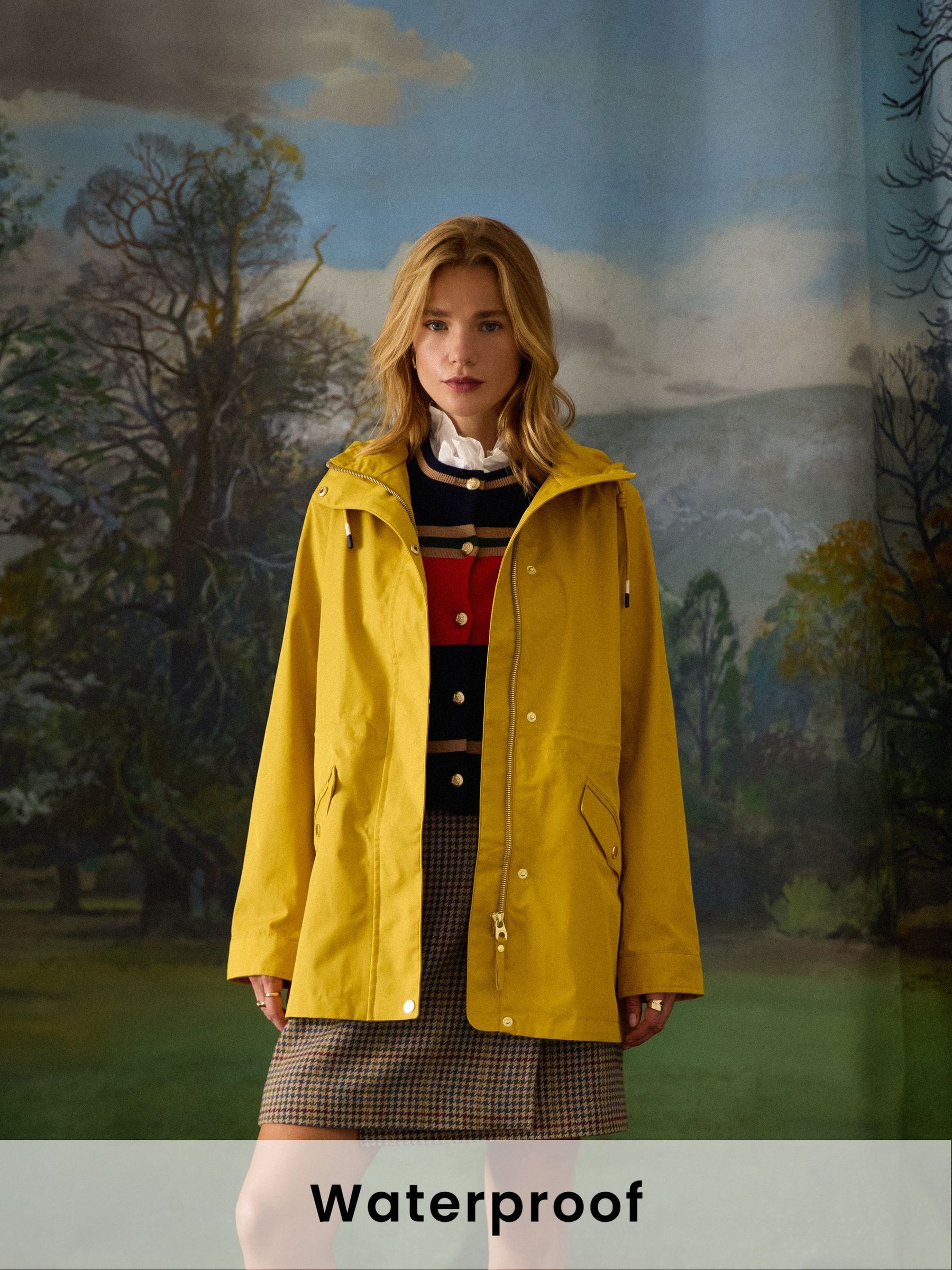 Portwell Antique Gold Waterproof Raincoat With Hood and Adjustable Waist (AY1963) | £89