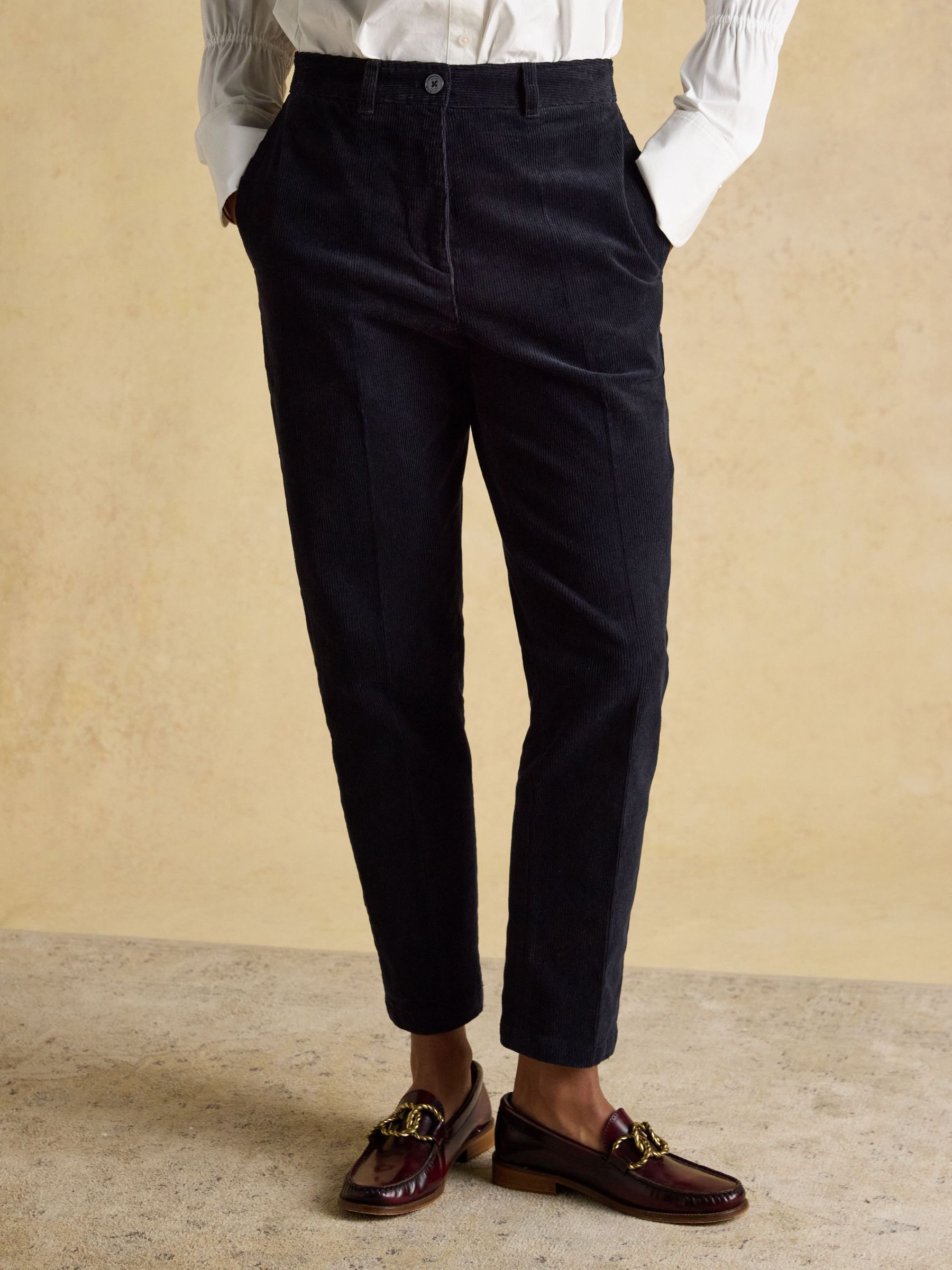 Calla Navy Cord Tapered Trousers (AY2034) | £59