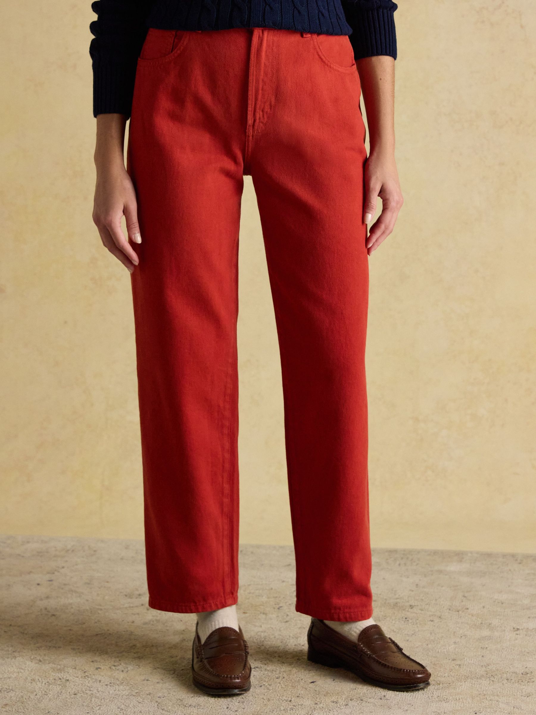 Burnt Orange Relaxed Fit Mid Rise Jeans