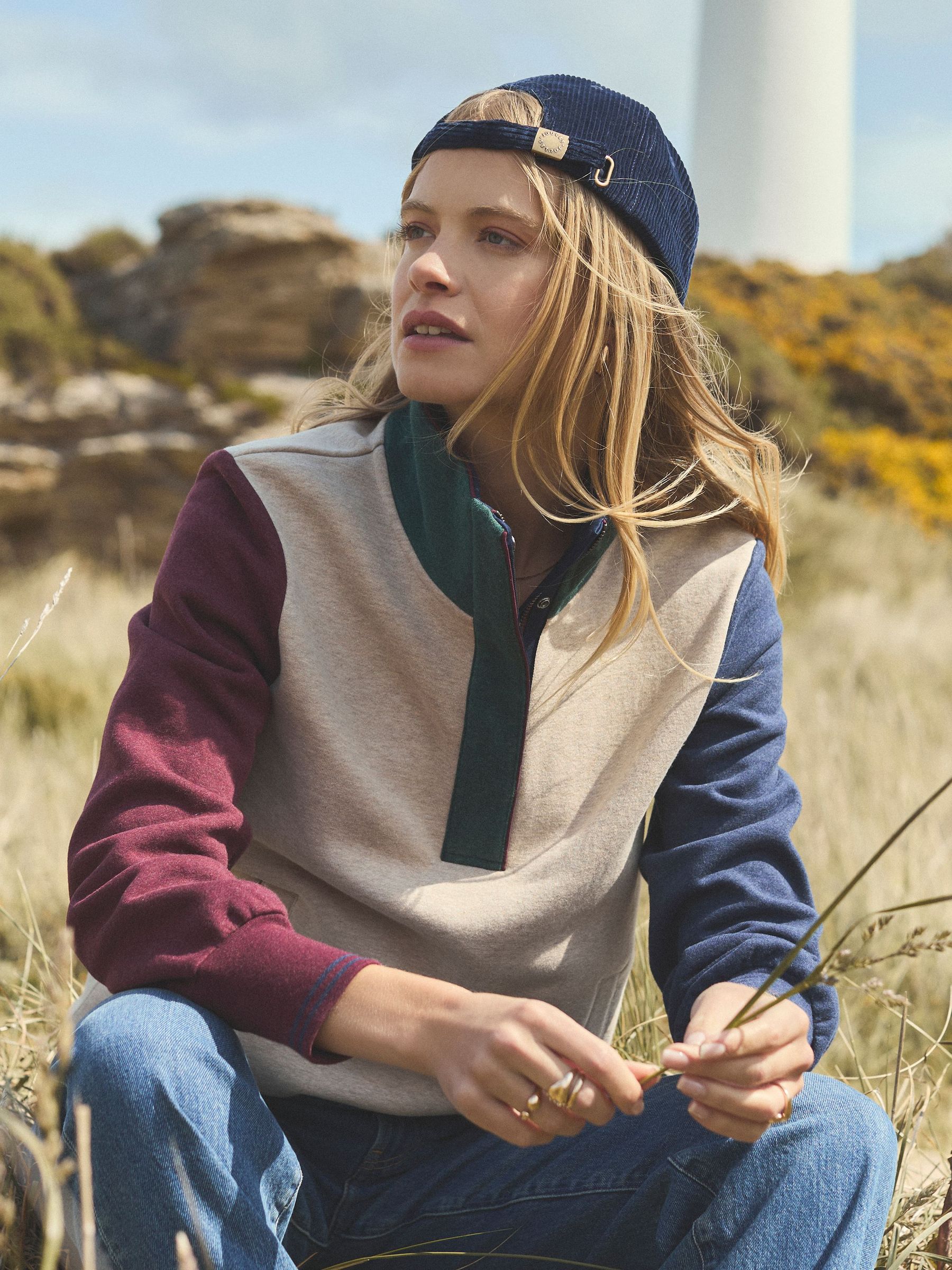 Burnham Hotchpotch Premium Brushed Cotton Funnel Neck Quarter Zip Sweatshirt (AY2081) | £42