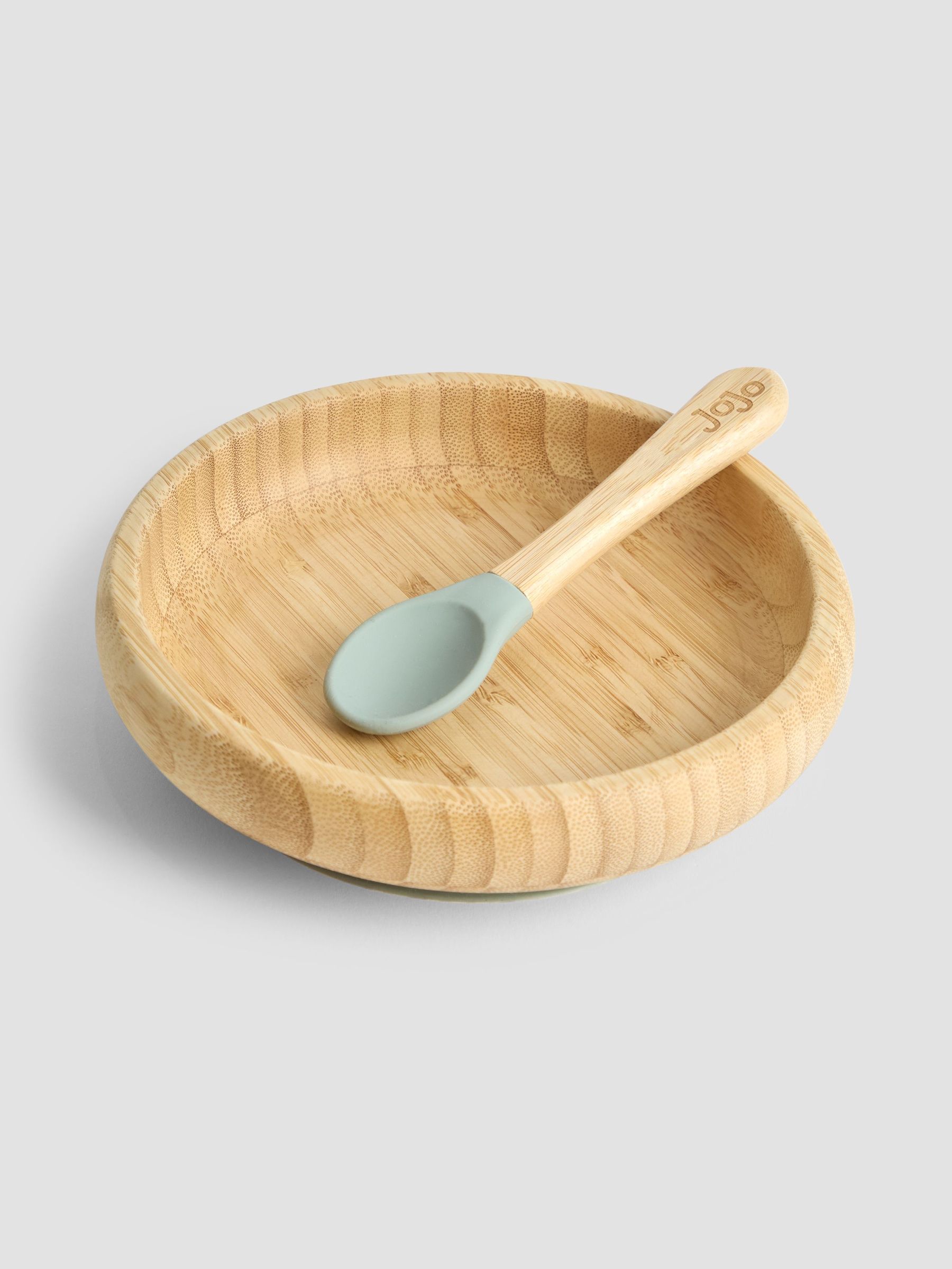 Bamboo Plate with Suction & Spoon (AY3975) | £15