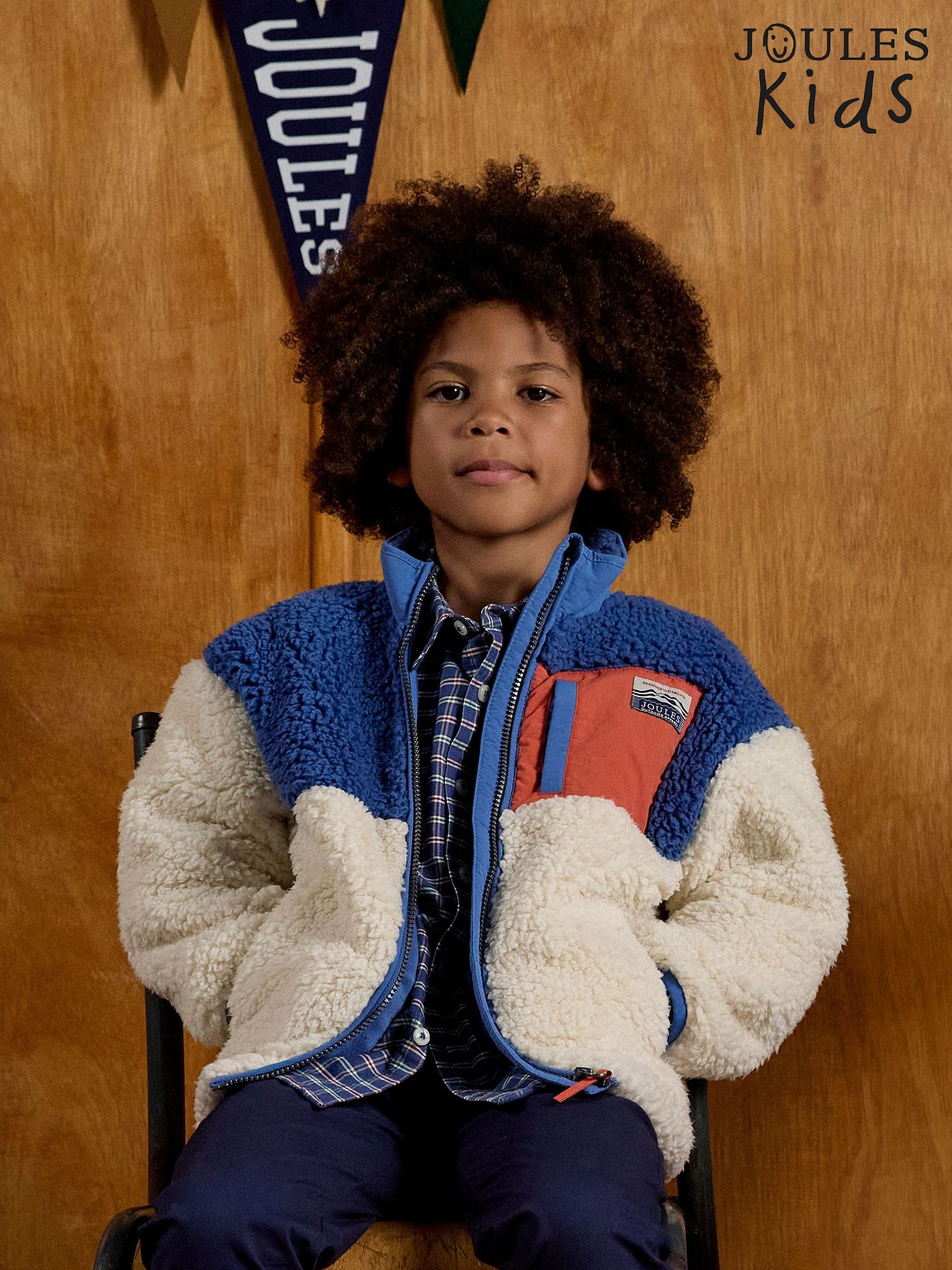 Boys' Billy Cream and Blue Zip Through Fleece (AY5086) | £34 - £40