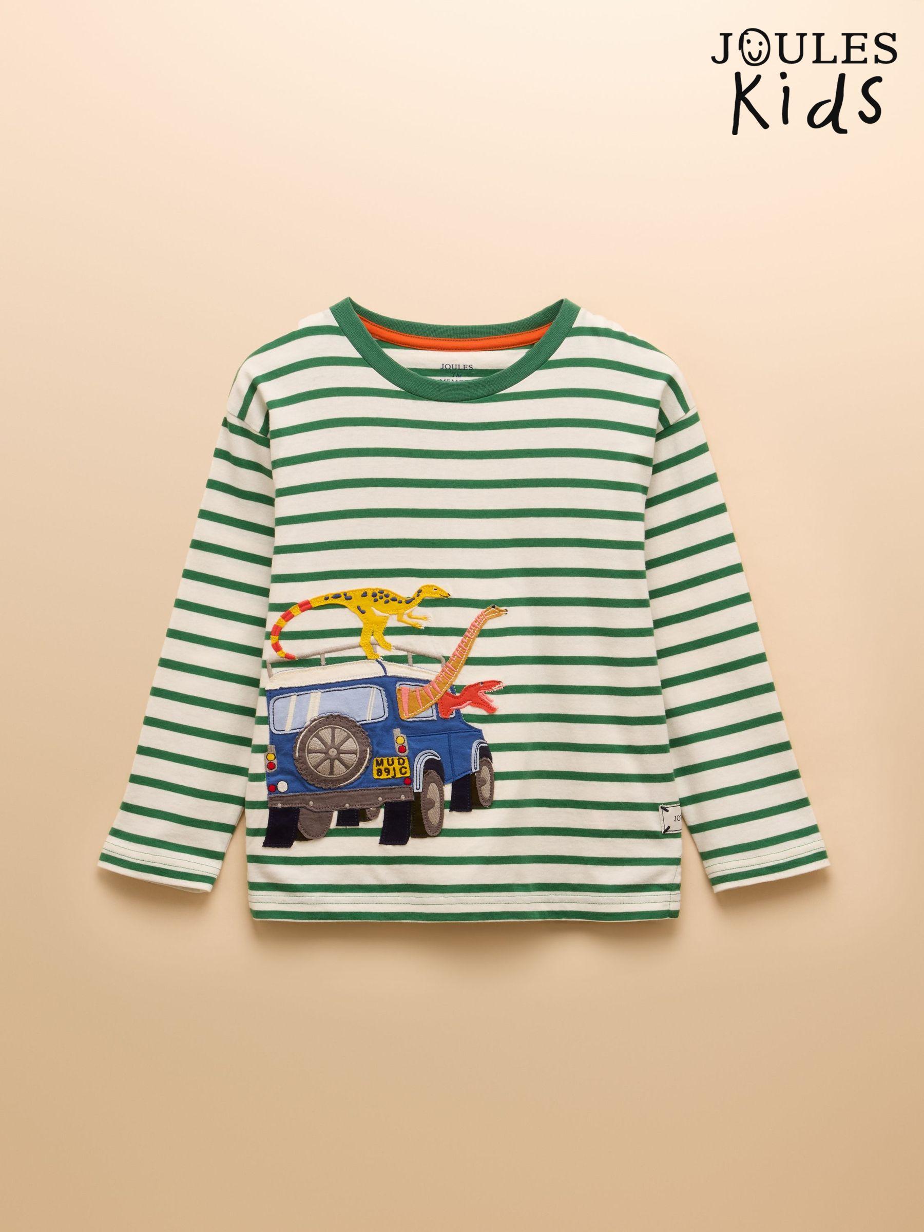 Boys' Jack Green/White Applique Long Sleeve Top (AY5095) | £17 - £19