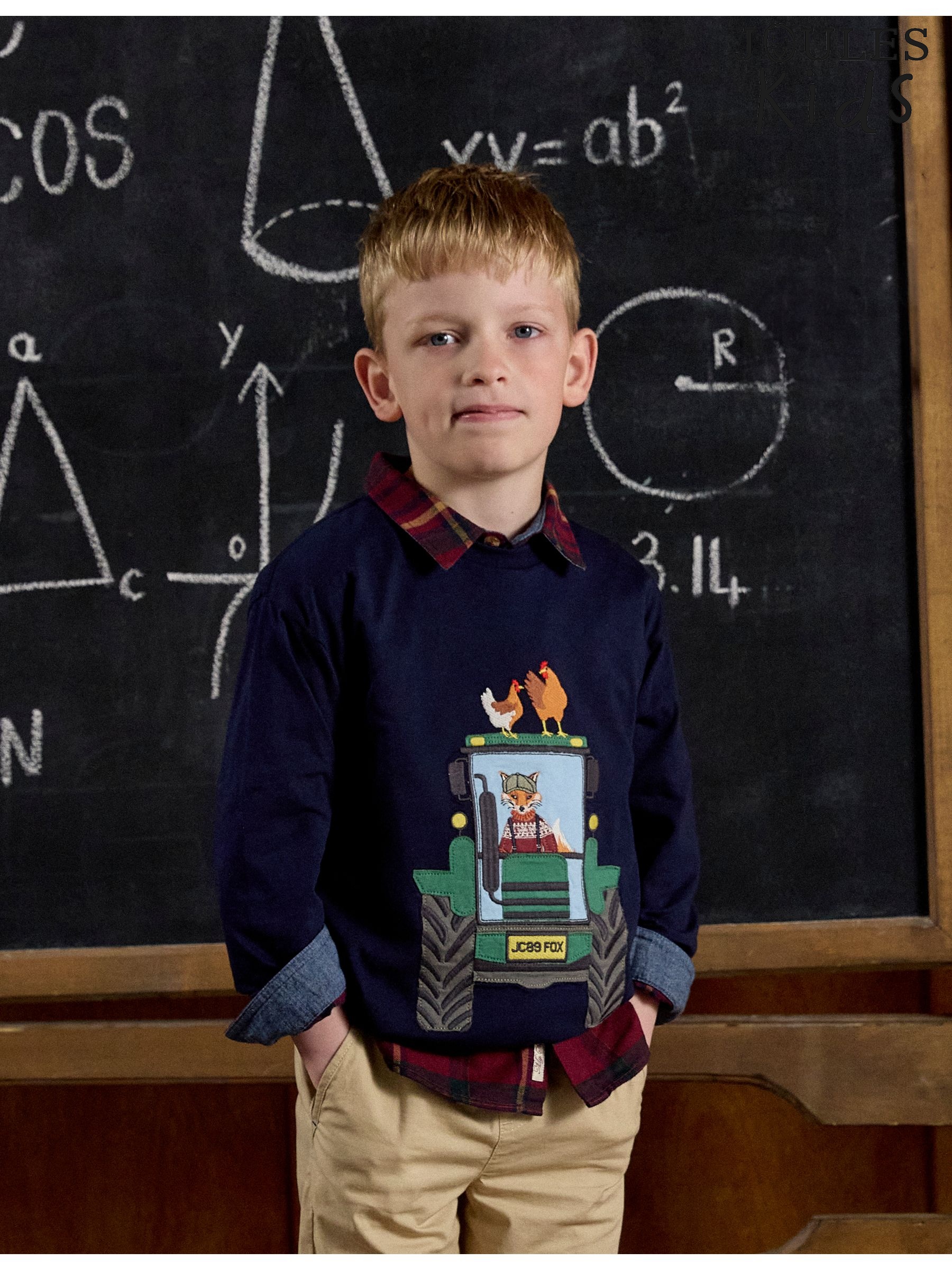 Boys' Jack Navy Applique Long Sleeve Top (AY5096) | £17 - £19