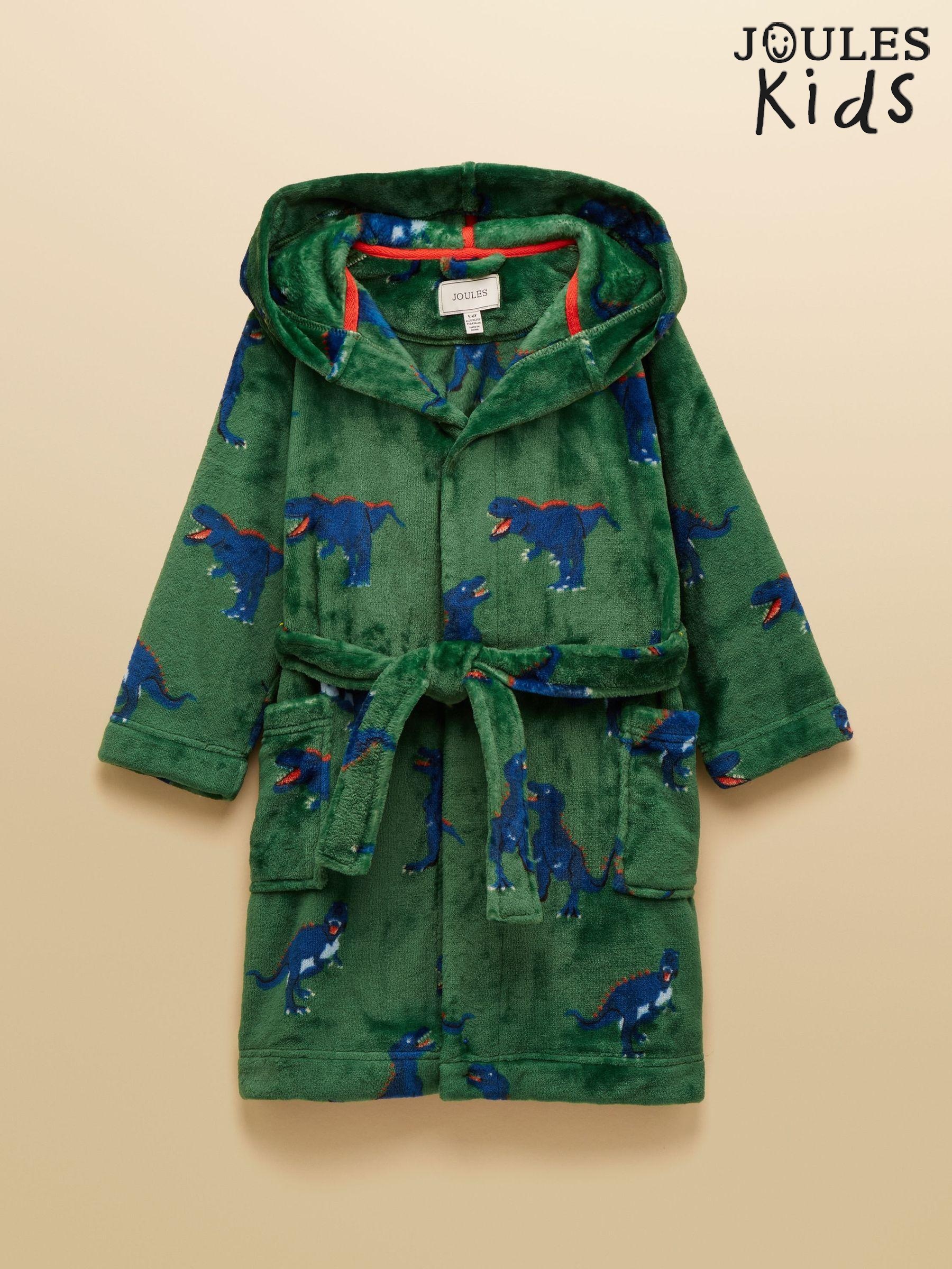 Kids' Snug Green Dino Dressing Gown (AY5110) | £26 - £29