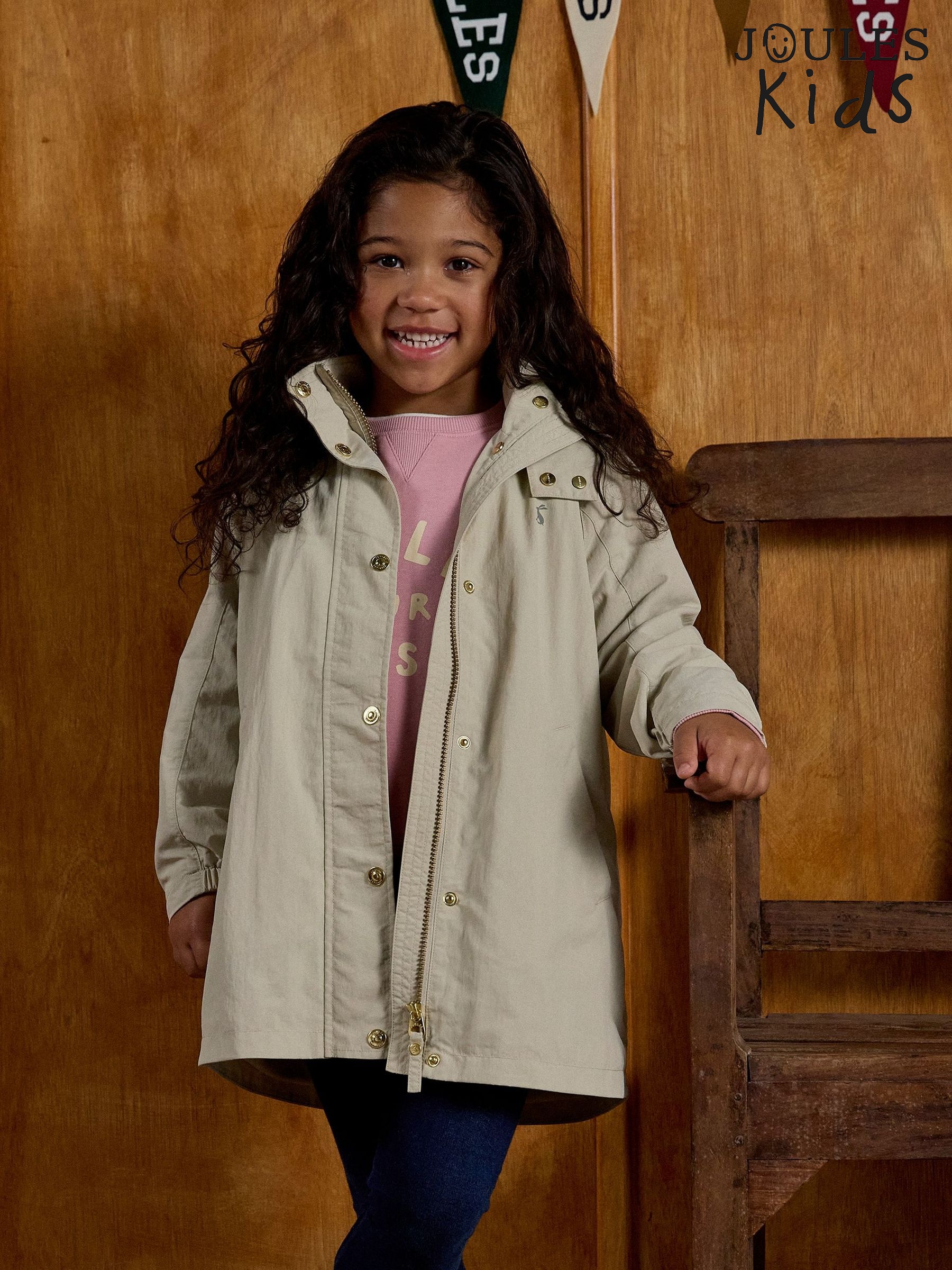 Girls' Meadow Stone Longline Showerproof Coat (AY5489) | £26 - £30