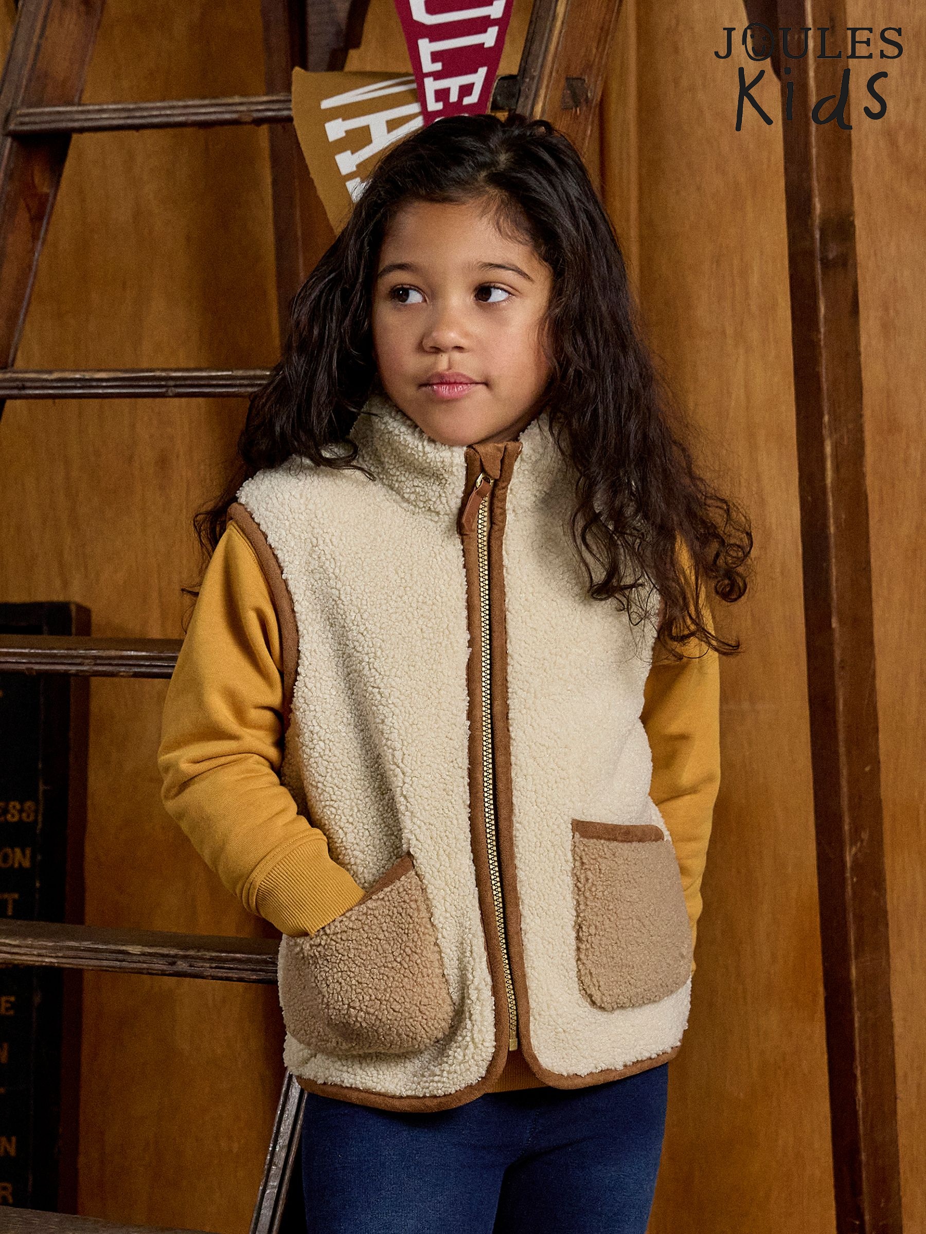 Kids' Sadie Stone Borg Fleece Gilet (AY5493) | £17 - £21