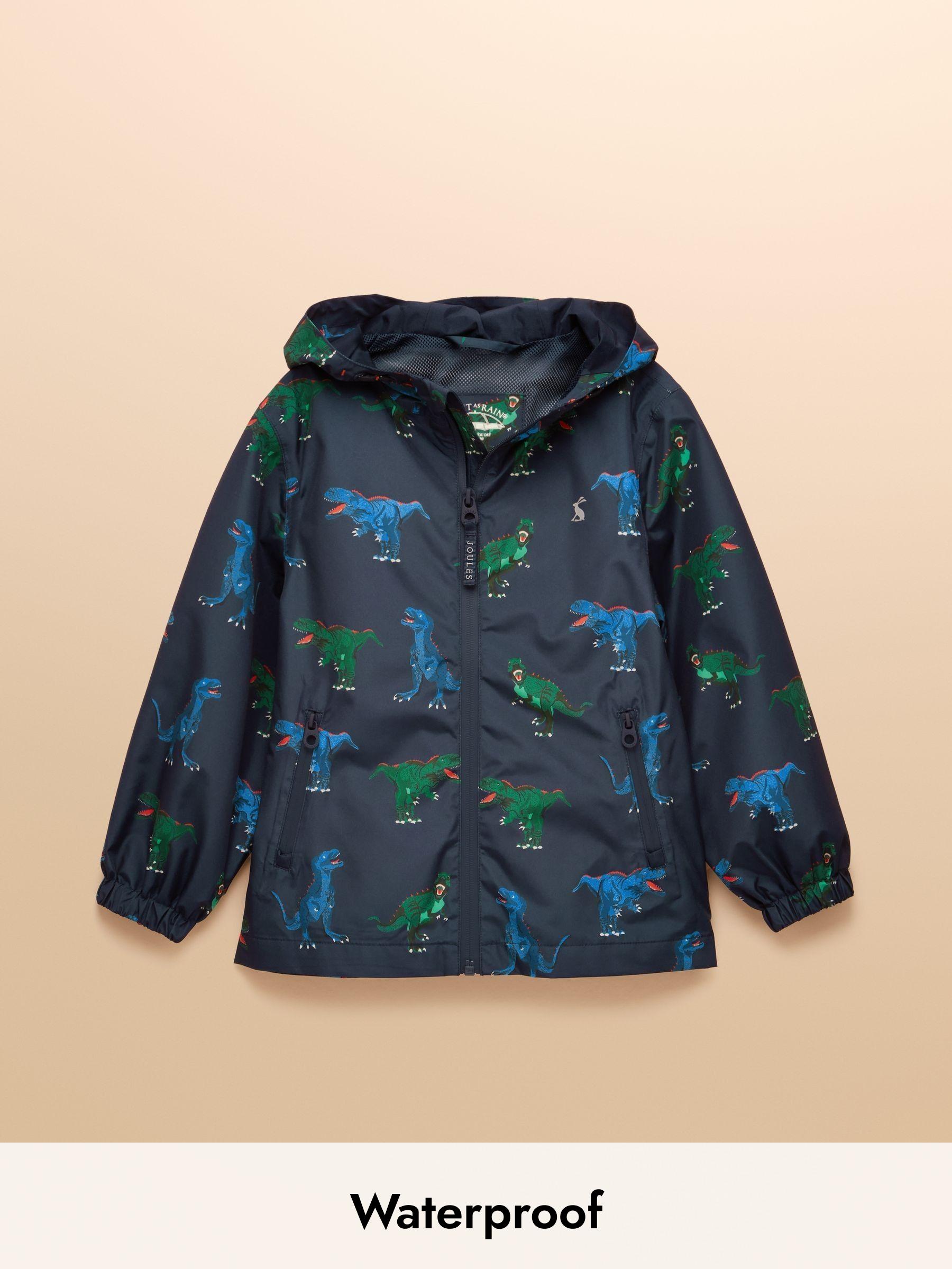 Boys' Rainwell Navy Dino Waterproof Raincoat With Hood (AY5505) | £34 - £37