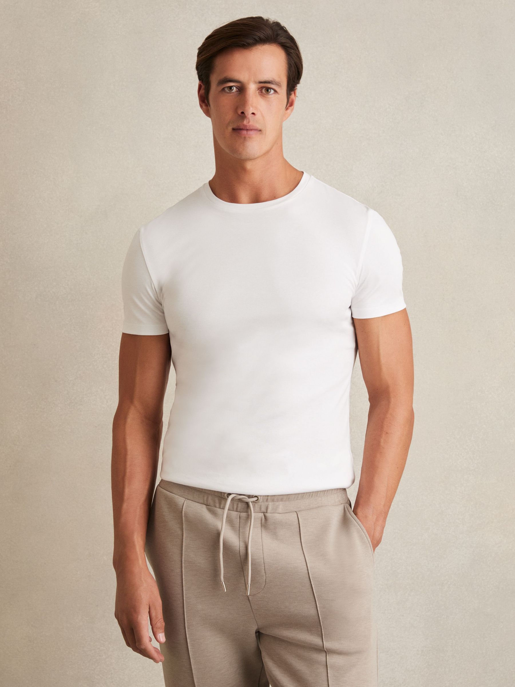 Cotton Sports-Fit T-Shirt in White (AY7466) | £38