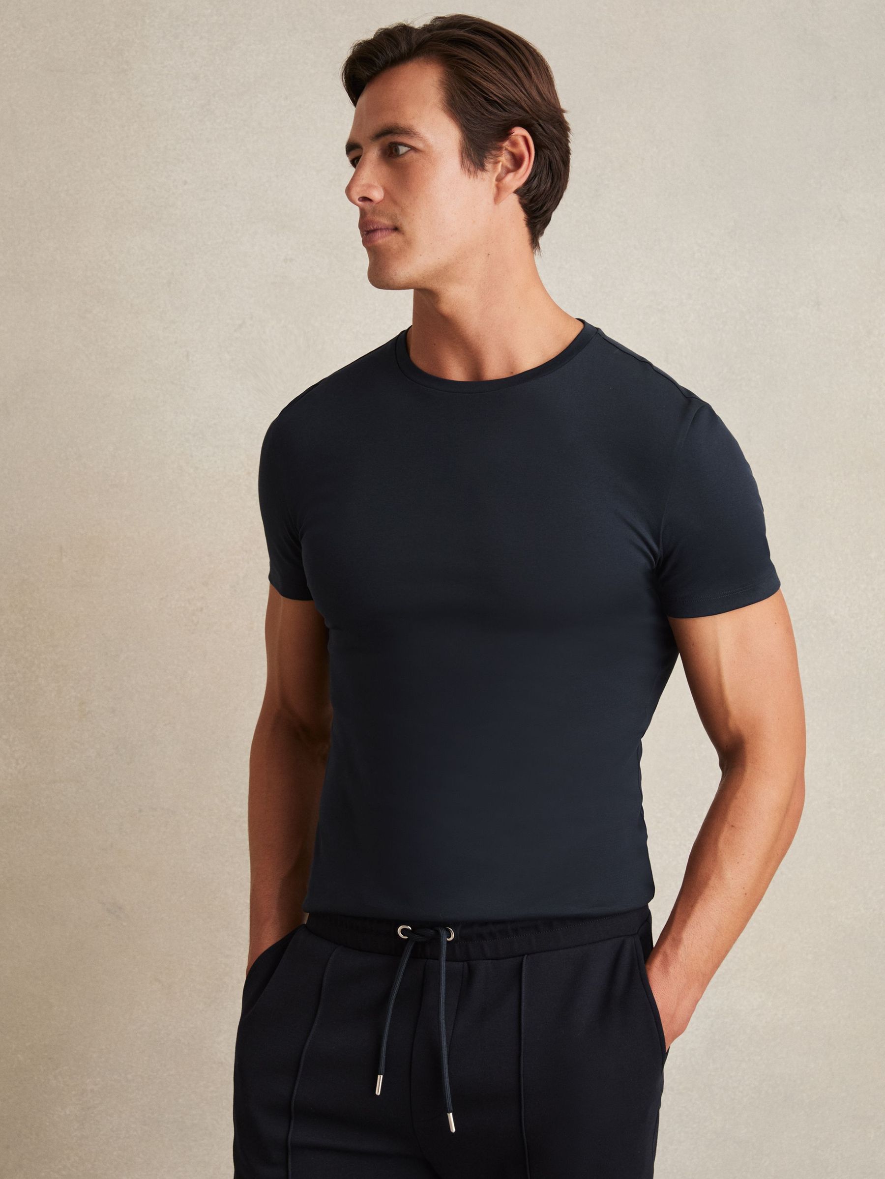 Cotton Sports-Fit T-Shirt in Navy (AY7475) | £38