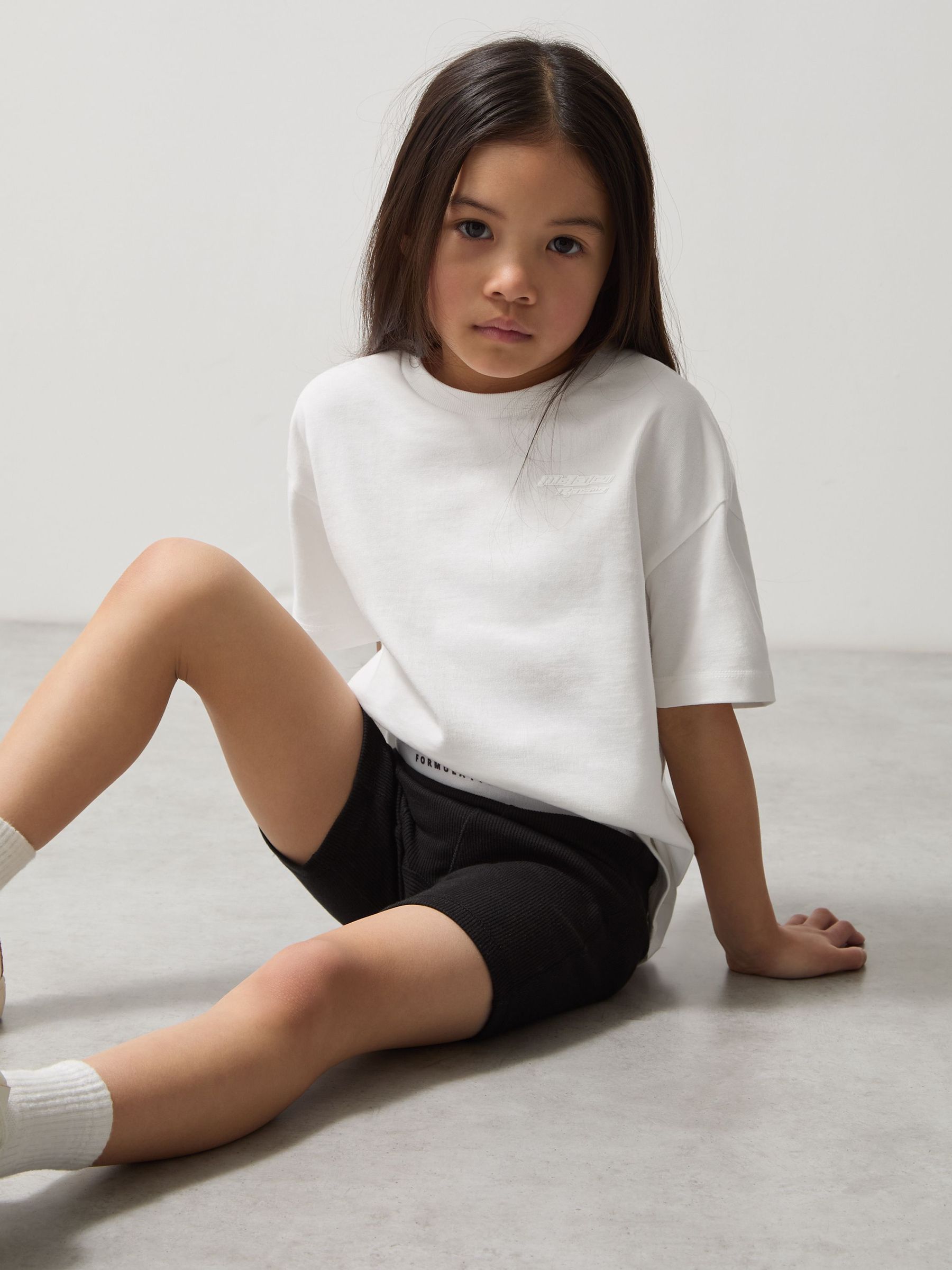3-9 yrs McLaren F1 Team Ribbed Cycle Shorts in Black (AY7747) | £20