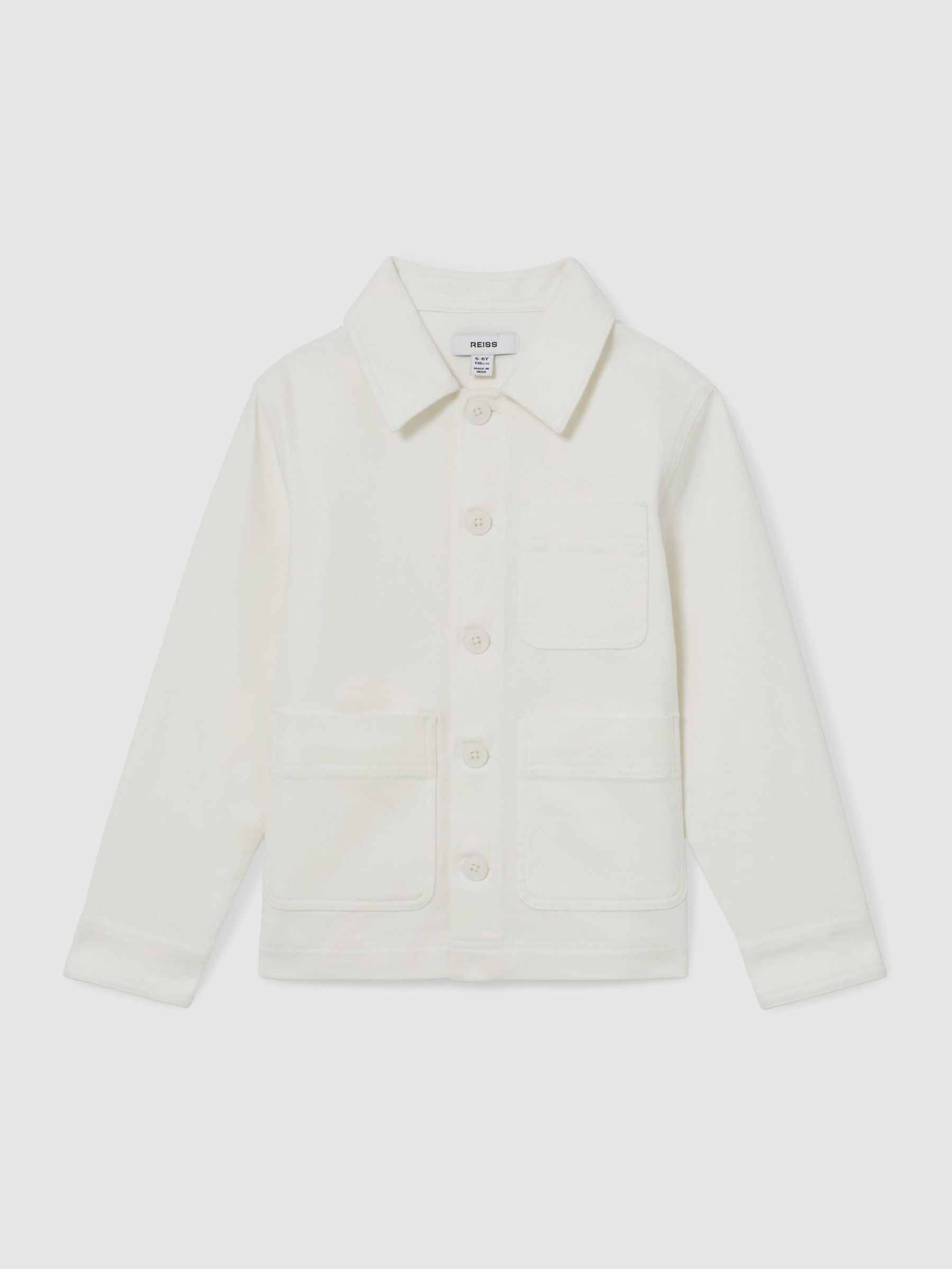 Cotton-Blend Work Jacket in Off White (AY8858) | £56