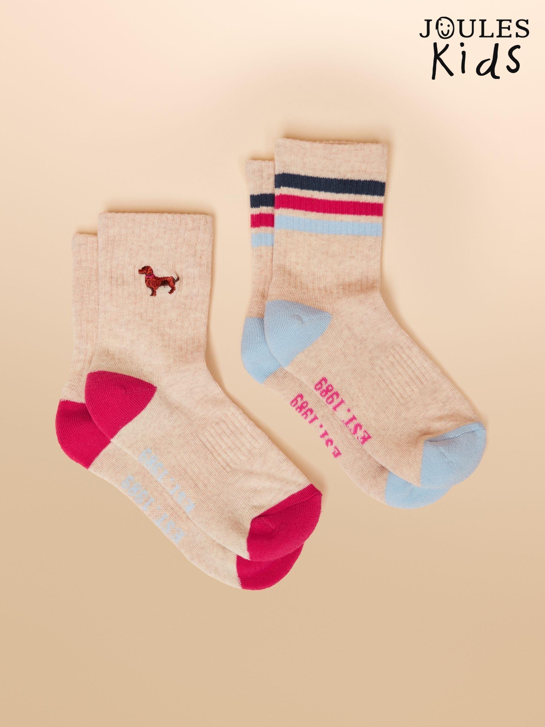 Kids' Volley Cream/Blue Pack of Two Tennis Socks (AY9005) | £7.95