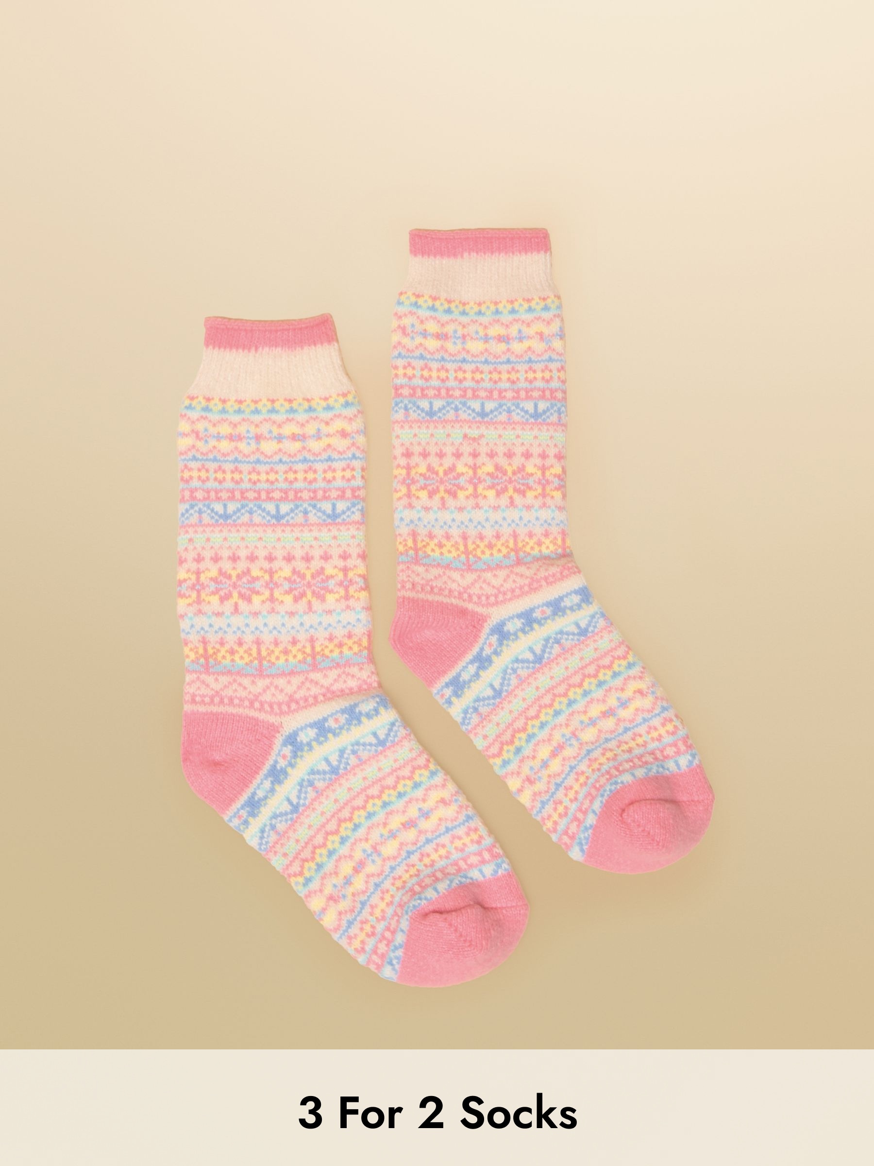 Kids' Wader Cream Fair Isle Welly Socks (AY9007) | £6.95