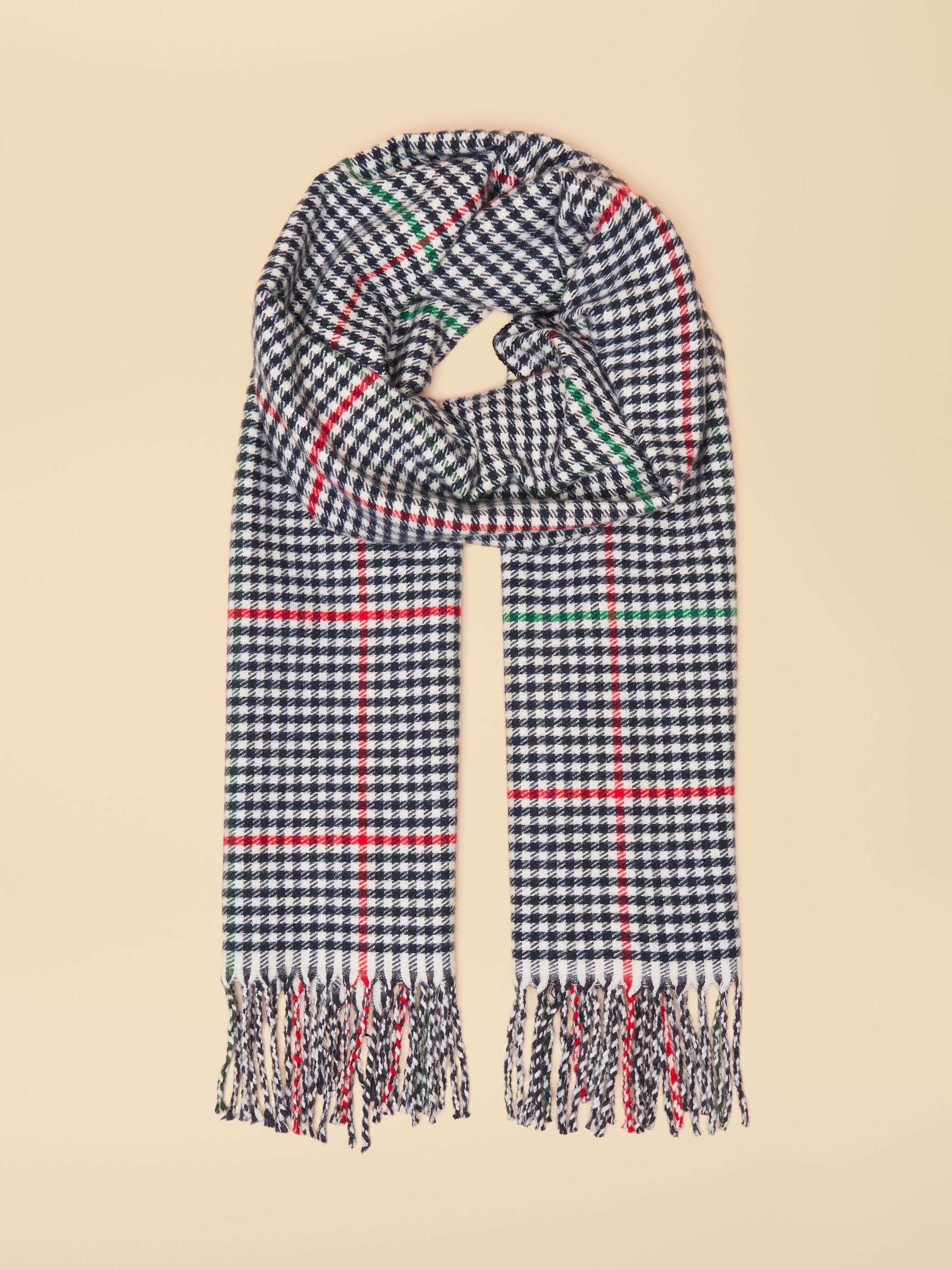 Langtree Check Cream & Navy Scarf (AY9014) | £16.95