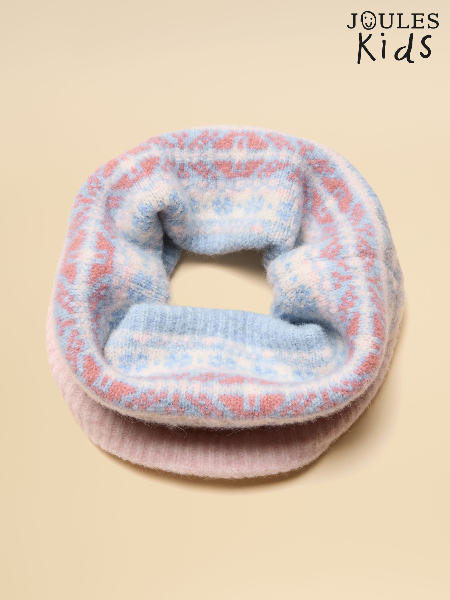 Riley Blue Pink Cosy Lined Fairisle Snood (AY9016) | £16.95