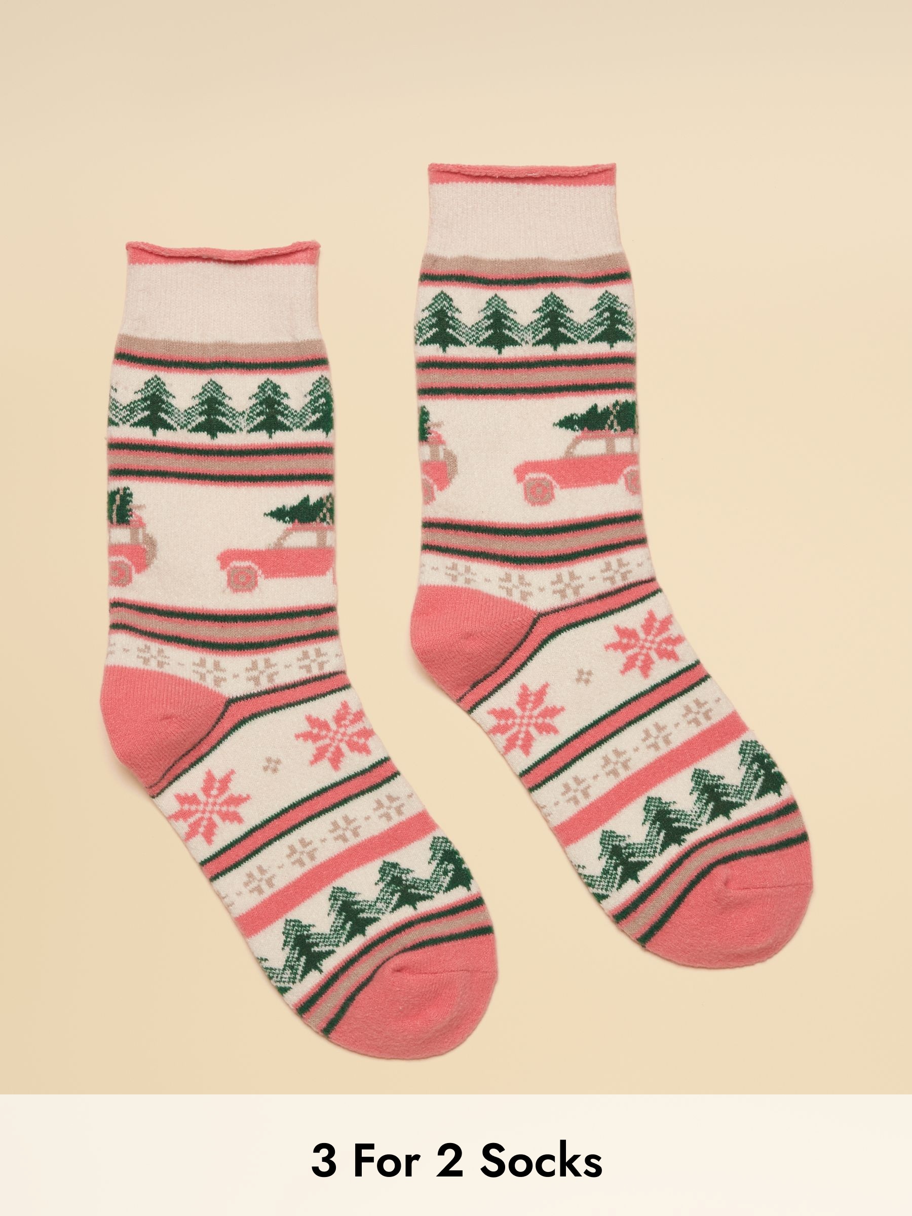 Women's Willow Cosy Multi Fair Isle Socks (size 4-8) (AY9021) | £9.95